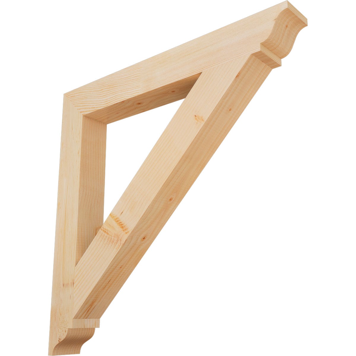 Ekena Millwork BKT04X32X32TRA01SDF Traditional traditional smooth 3-1/2-in x 32-in x 32-in Douglas fir Brown Wood Standard bracket