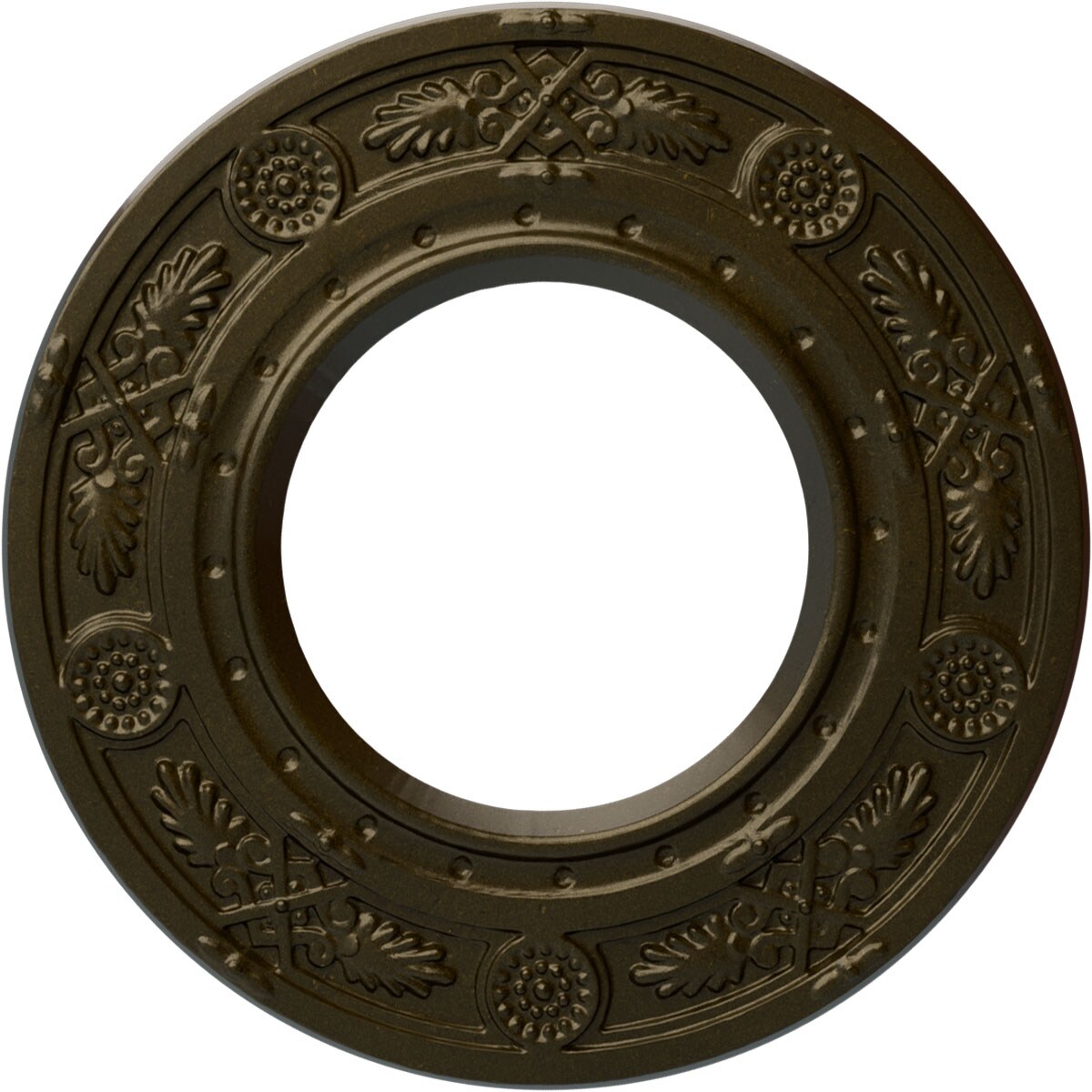 Ekena Millwork CM08DNGGS Daniela 8-in W x 8-in L Painted Green Gold Polyurethane Whole Ceiling Medallion
