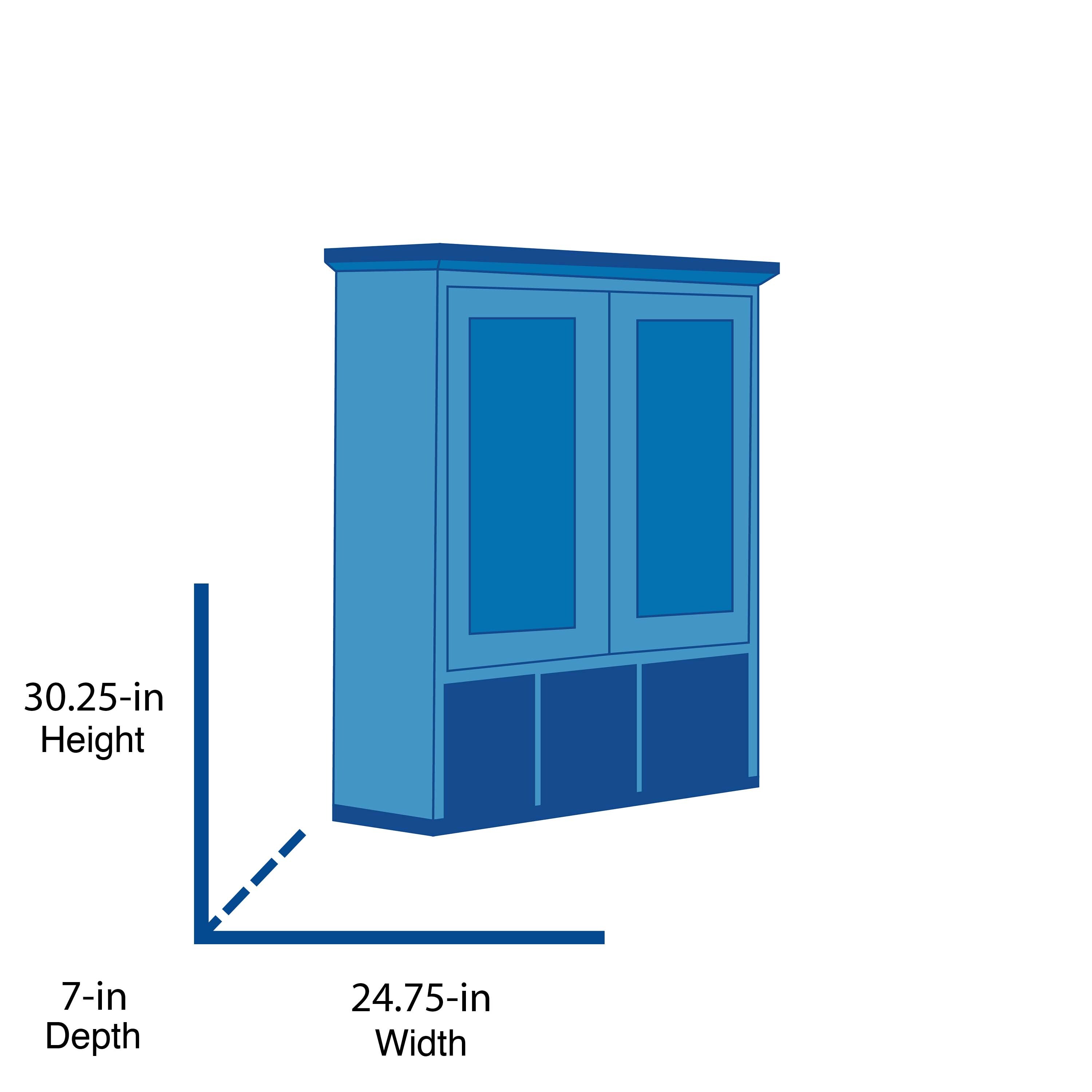 Allen + Roth 24.75-in x 30.25-in Surface Mount White Mirrored Rectangle Medicine Cabinet