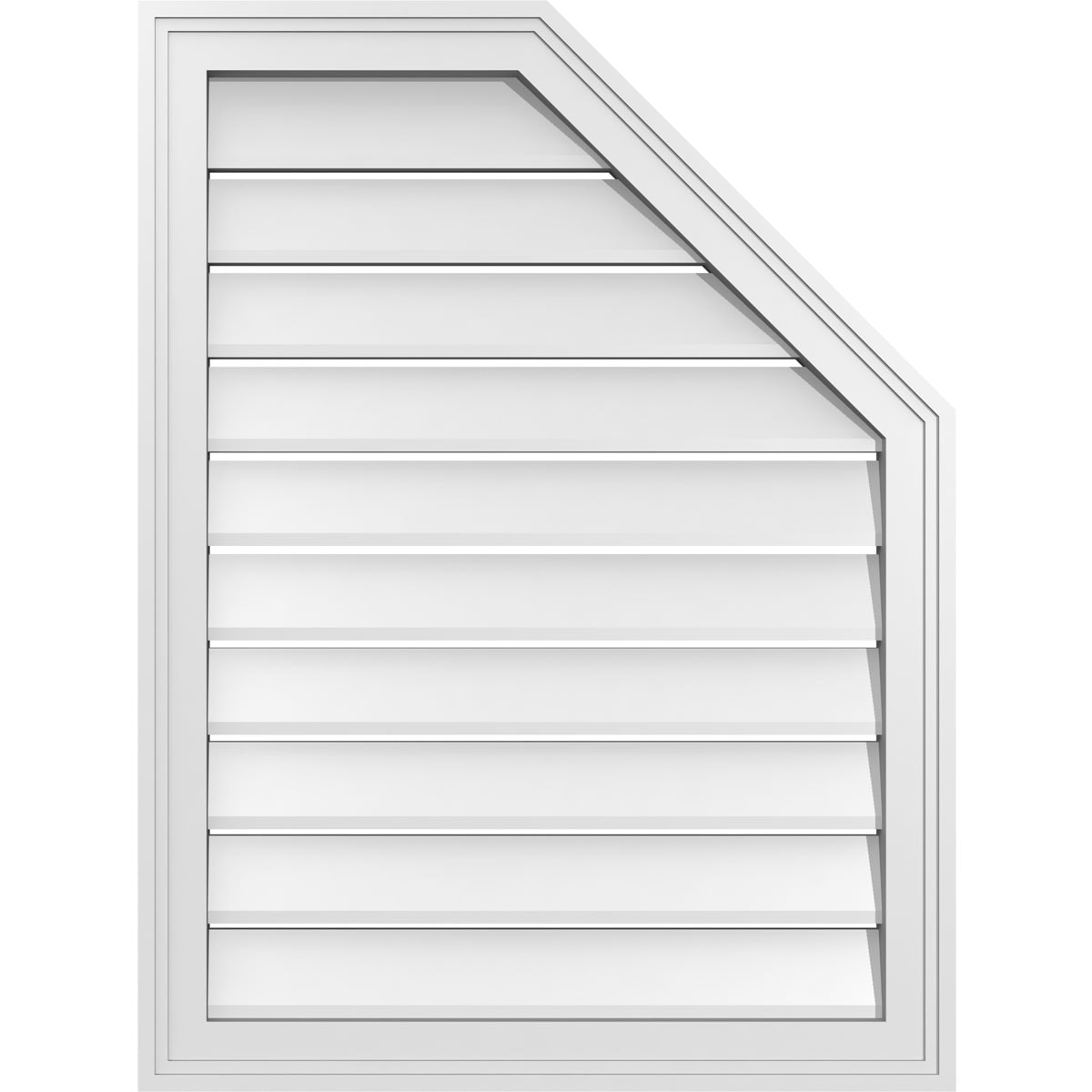 Ekena Millwork GVPOR24X3202SF 24-Inches x 32-Inches Off-white Octagon PVC Gable Louver Vent
