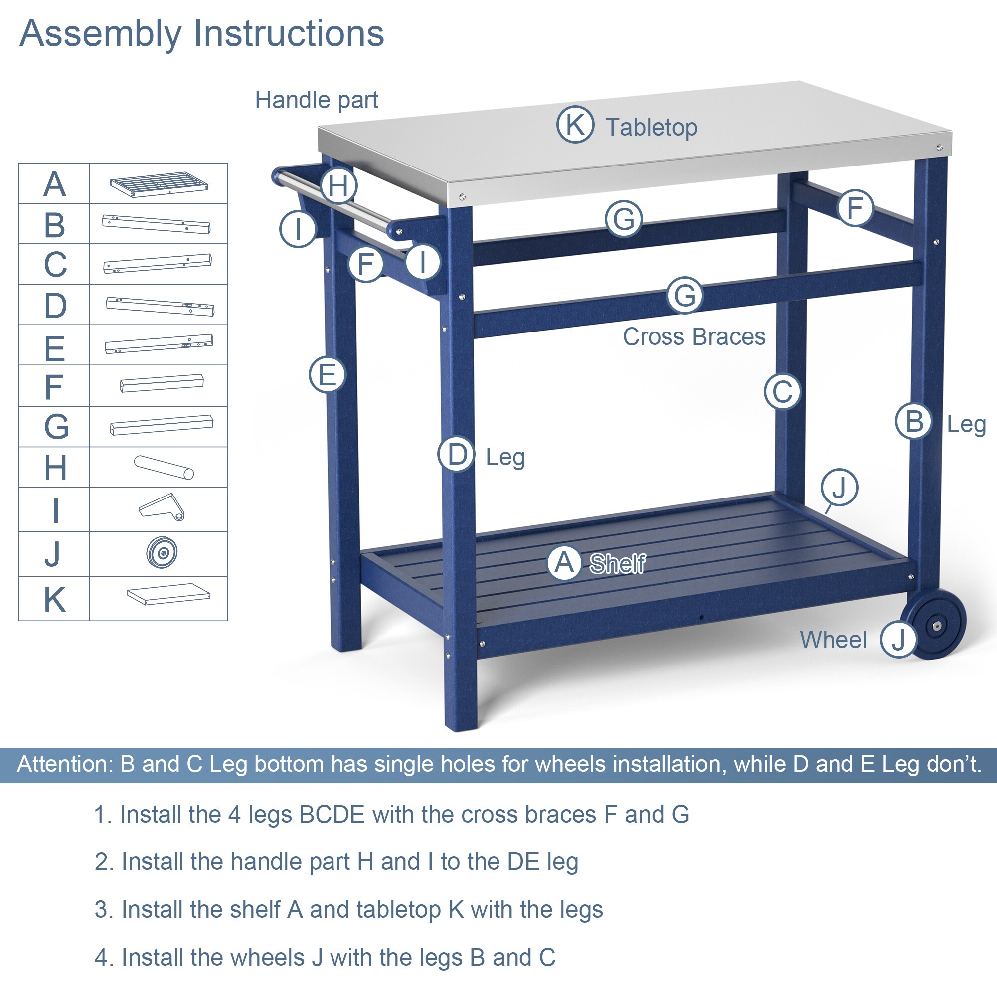 Poly furniture KC-SS01-NB Grill-Carts-Grill-Stands - View #6