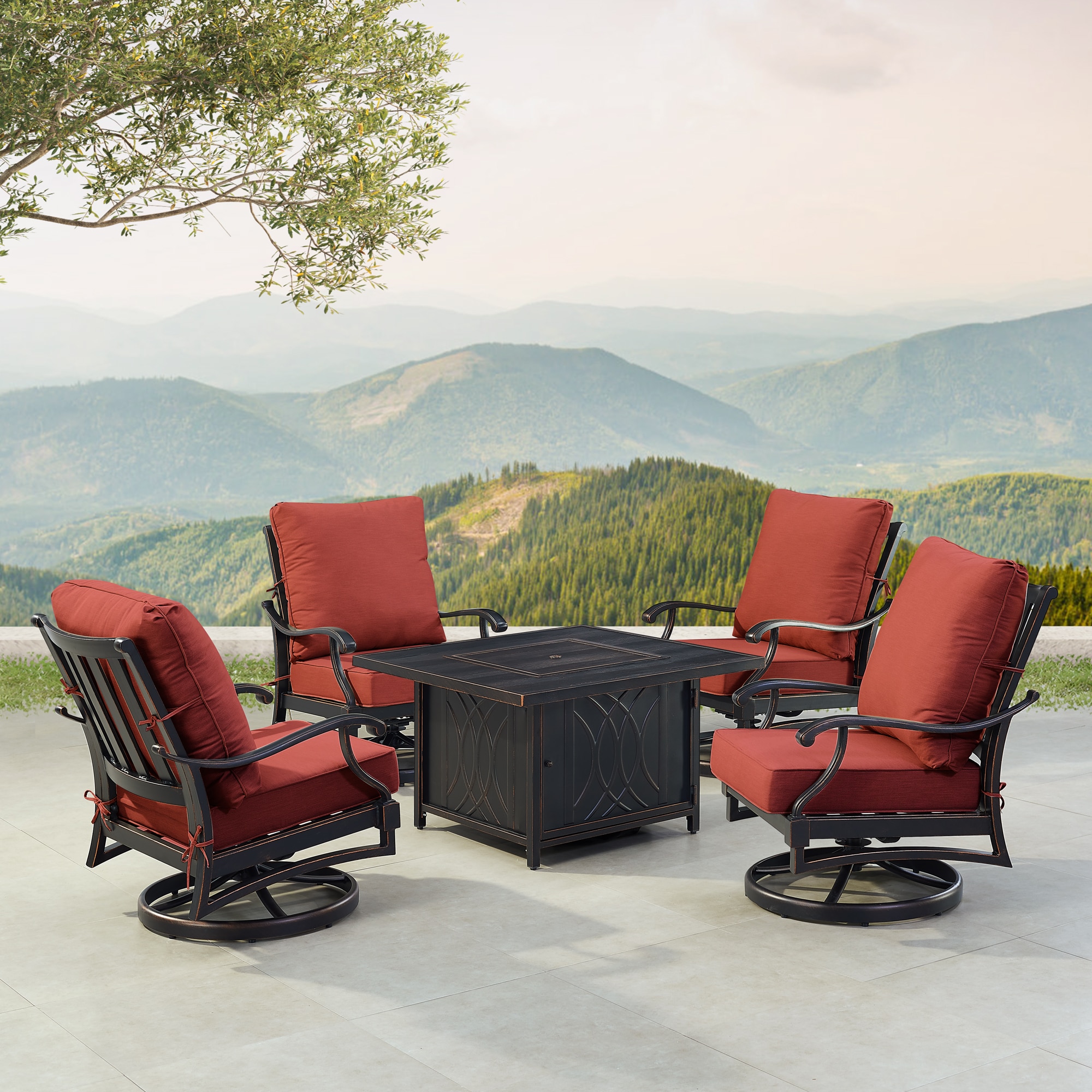 Oakland Living SHAO4CHCAVERDCUA Patio-Conversation-Sets - View #3