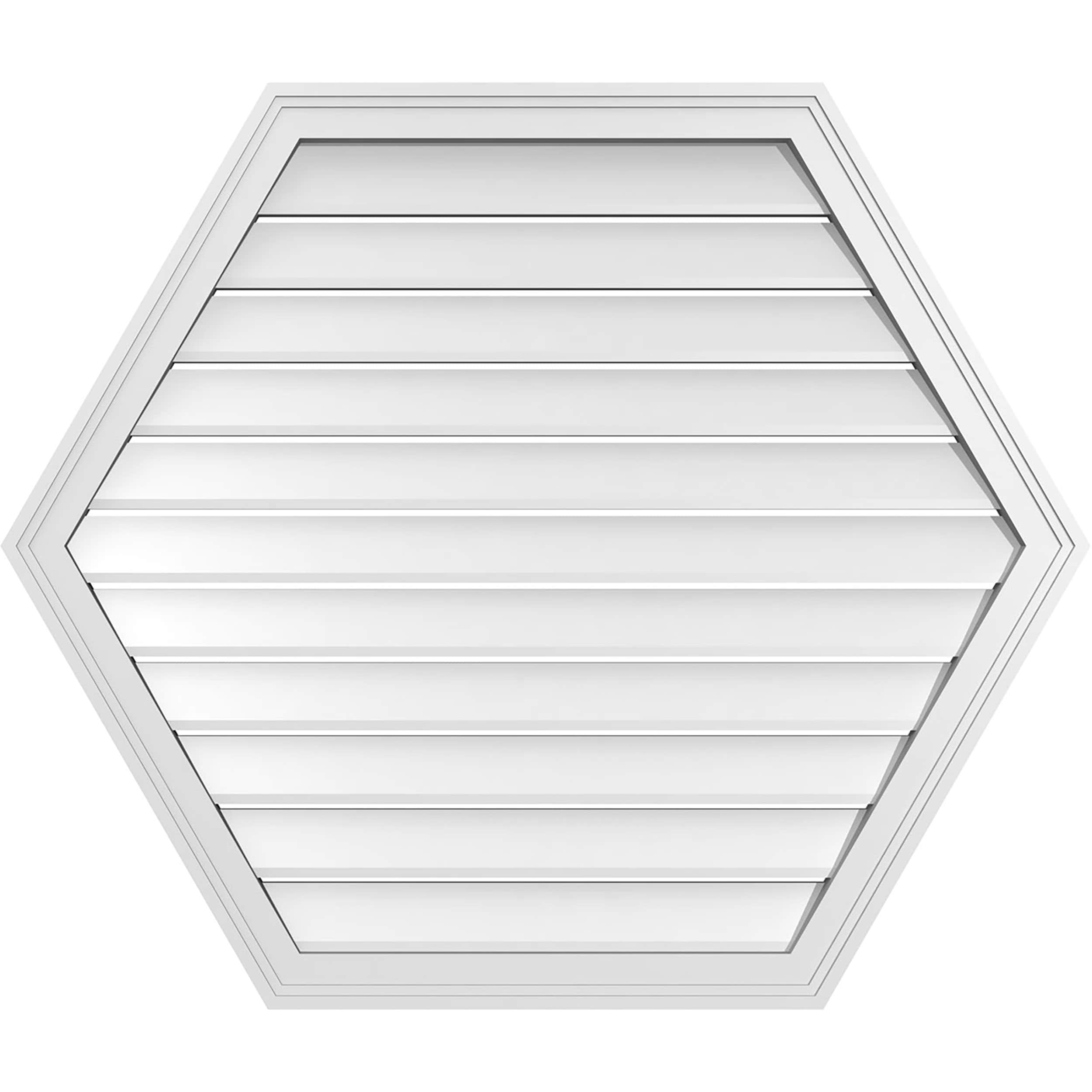 Ekena Millwork GVPHP40X3402SF 40-Inches x 34-Inches Off-white Peaked PVC Gable Louver Vent