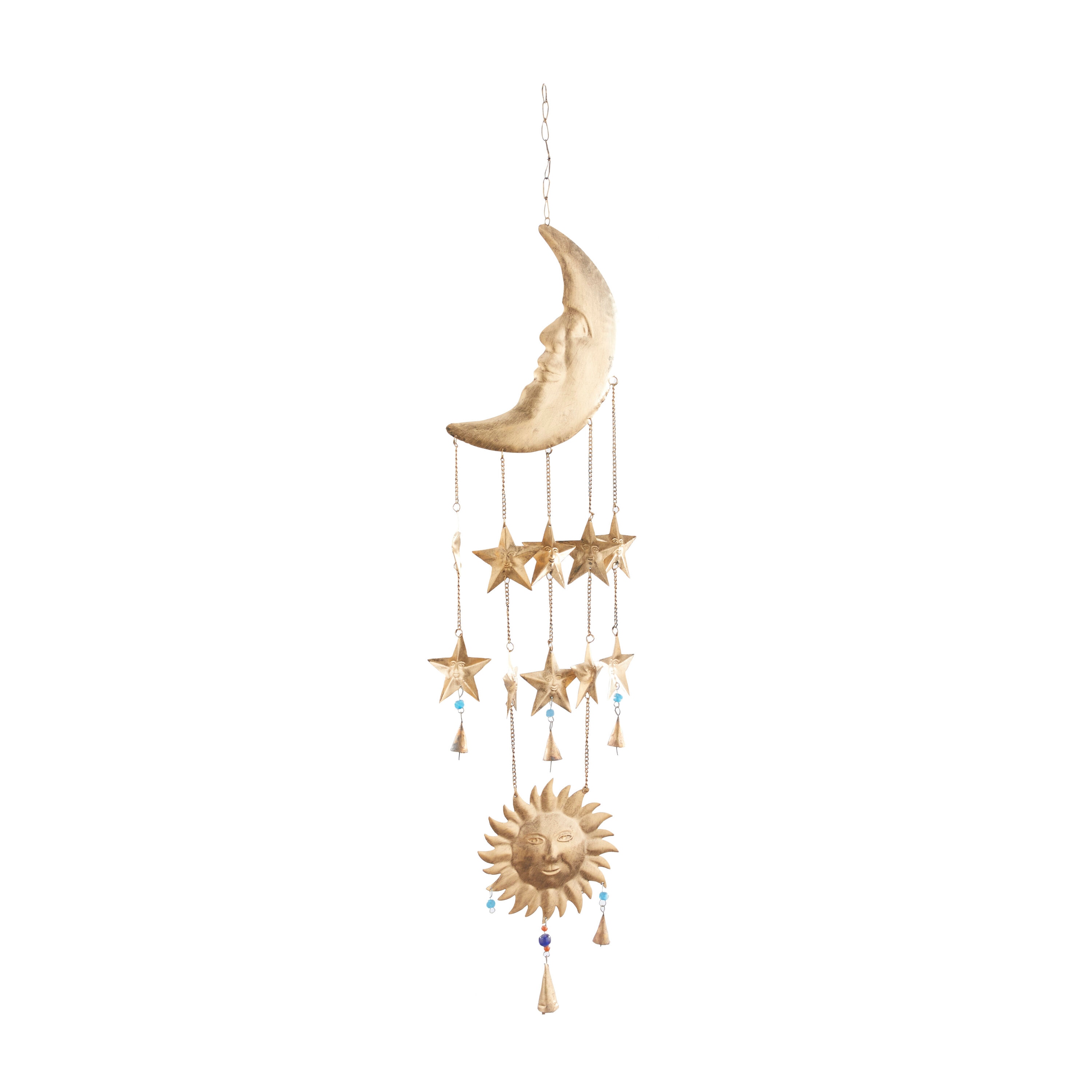 Grayson Lane 820063 39-Inches Gold Metal Sunface Wind Chime