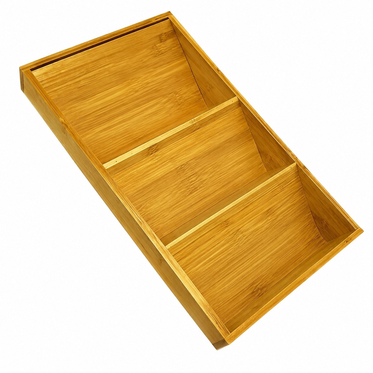 Aoibox  3 Tier Bamboo Spice Drawer Organizer Stepped Tray Rack for Drawer and Cabinet Seasoning Storage LONG