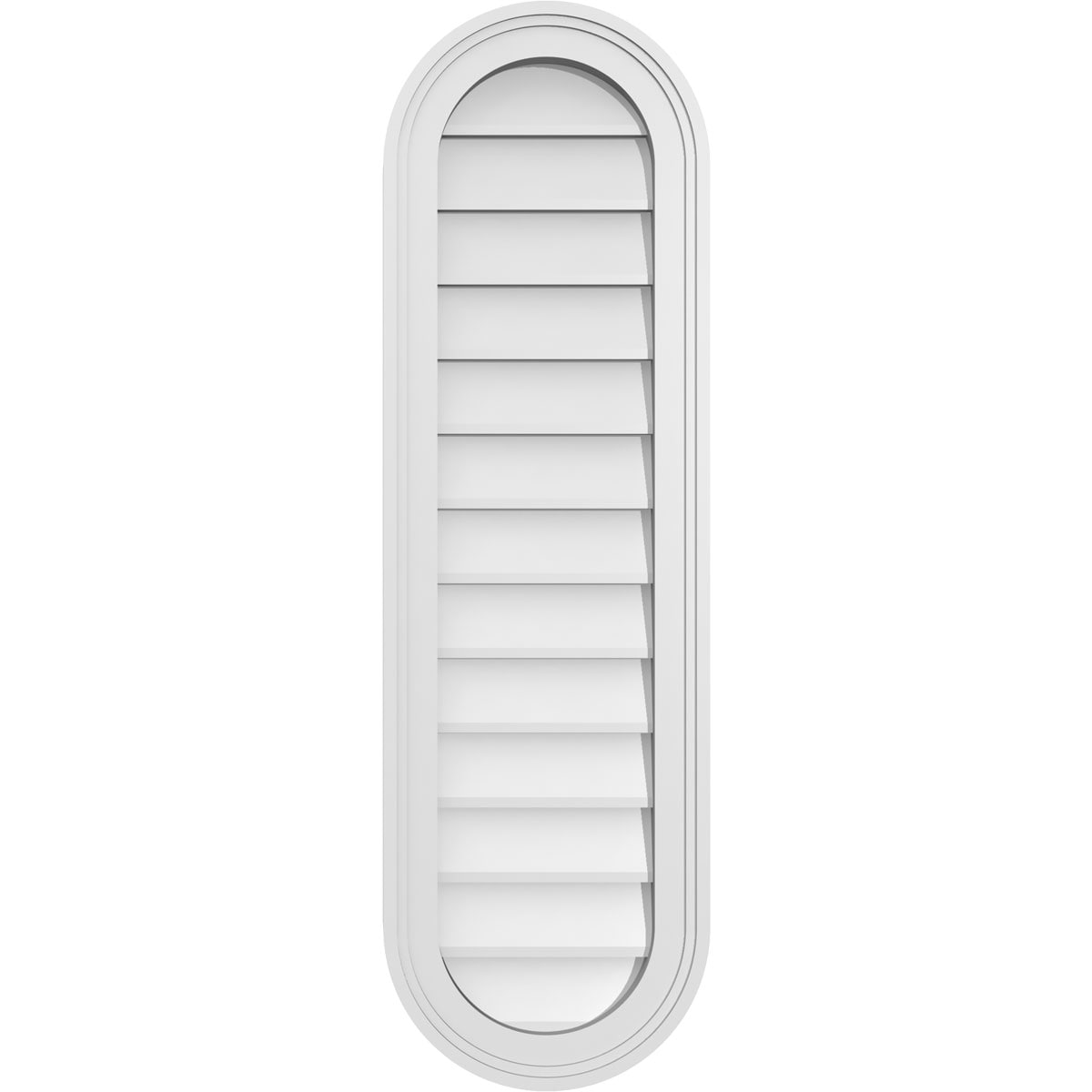 Ekena Millwork GVPVR12X4002SN 12-Inches x 40-Inches Off-white Oval PVC Gable Louver Vent