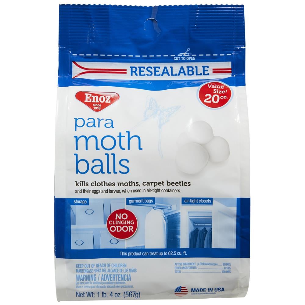 Enoz 16 oz Moth Ball box 3-Count Moth Balls Home and Perimeter  Indoor/Outdoor Pouch in the Insect Repellents department at