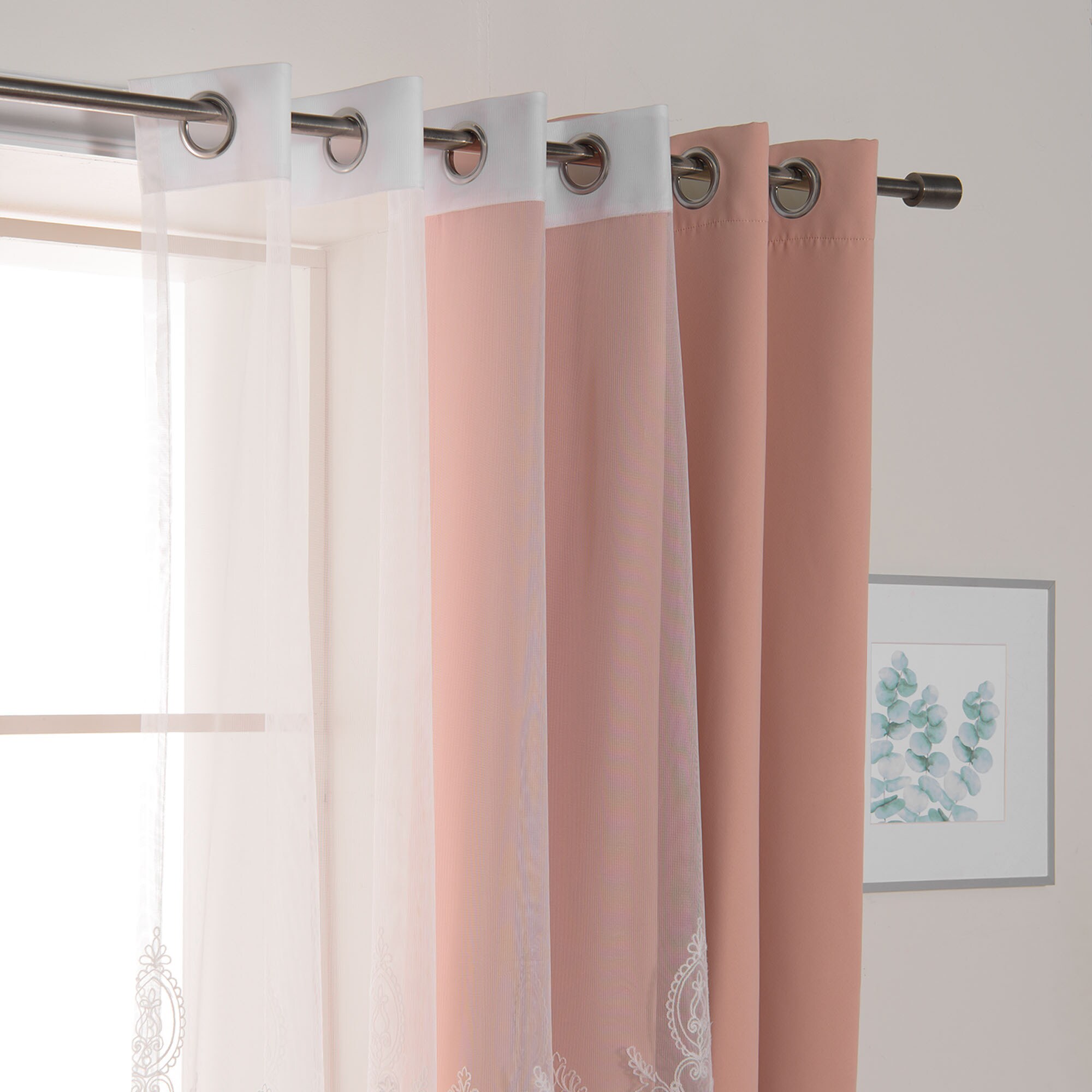 Best Home Fashion MM-TRELLIS-96-BLUSH curtains - View #4