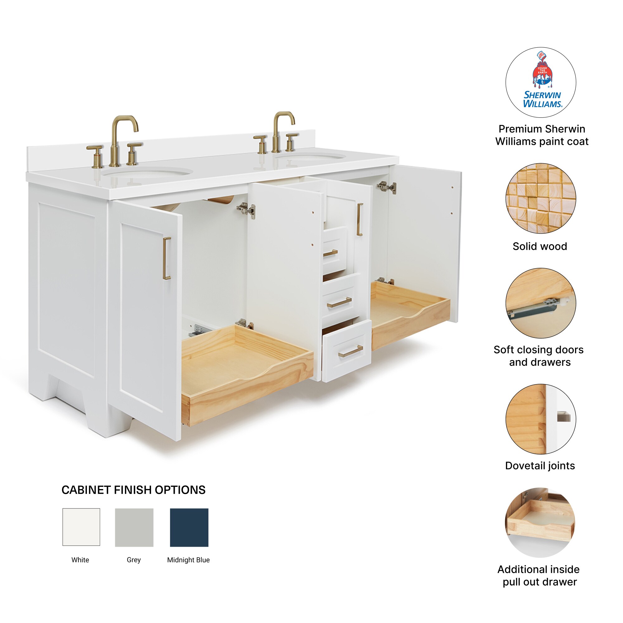 ARIEL Q073DWQOVOWHT Bath-Vanity-Combo - View #4