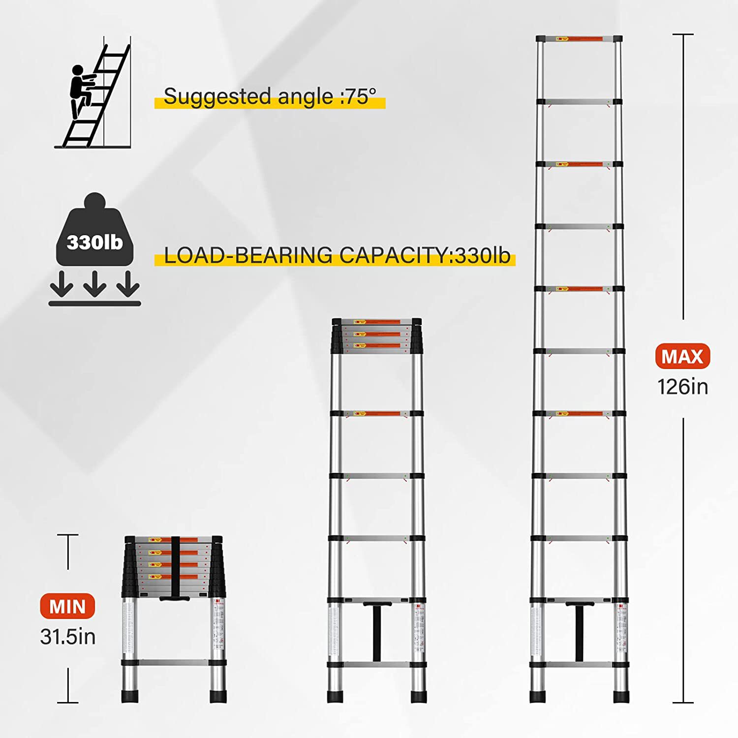 Kahomvis DHS-QPW1-7852 Extension-Ladders - View #7