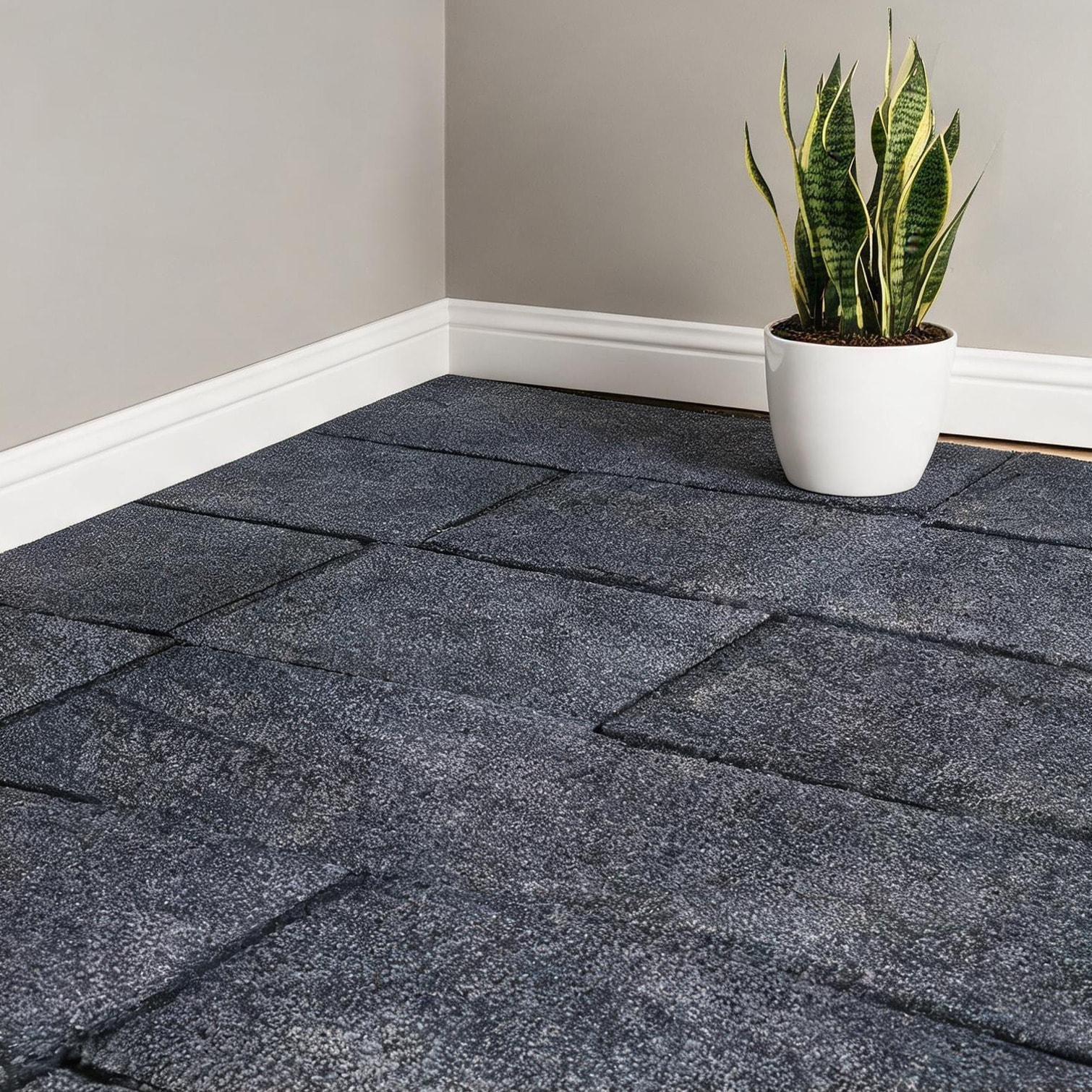 SunJet Outdoor Patio Flooring with Carpet-Like Texture 12.22 in Square Tiles Low-Profile Interlocking Deck System 2 Per Pack