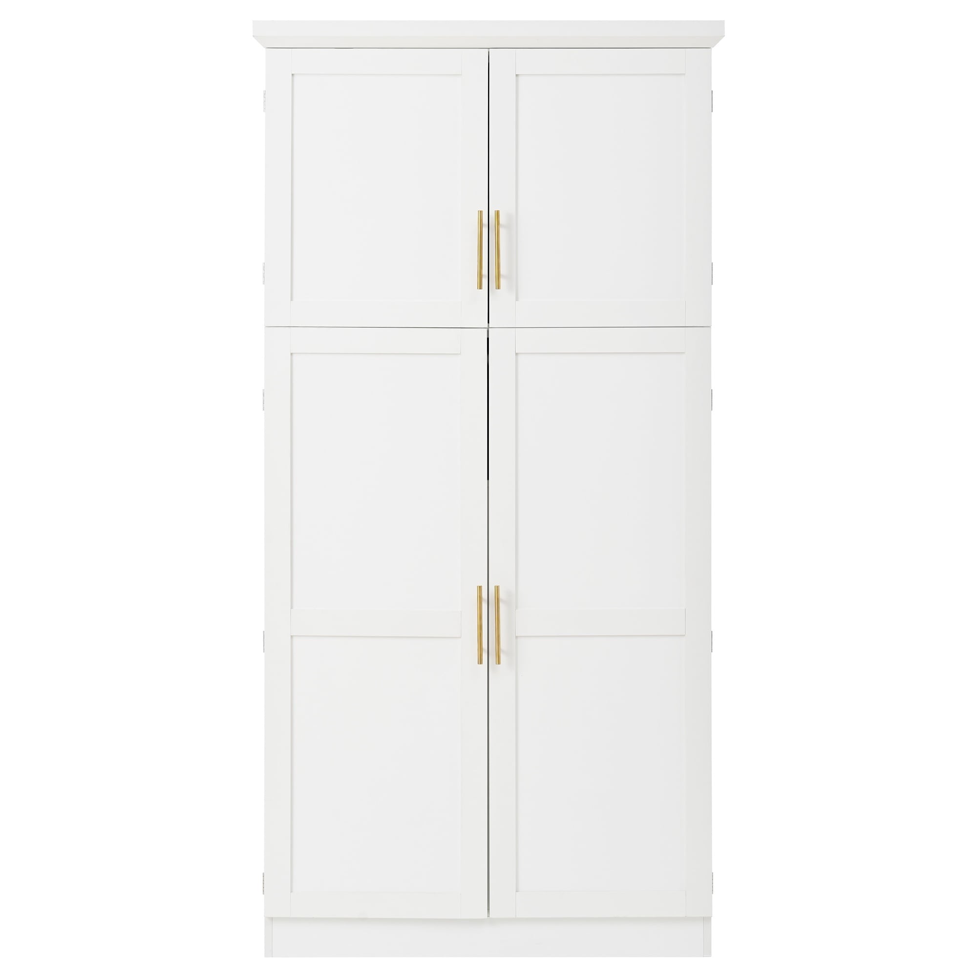 Horizons Prime - 36 inch x 18 inch x 71 inch White P2 MDF Freestanding Kitchen Pantry Cabinet wit...