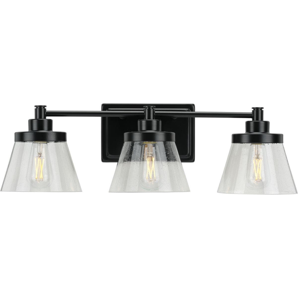 Progress Lighting Hinton 24.5-in 3-Light Matte Black Farmhouse Vanity ...