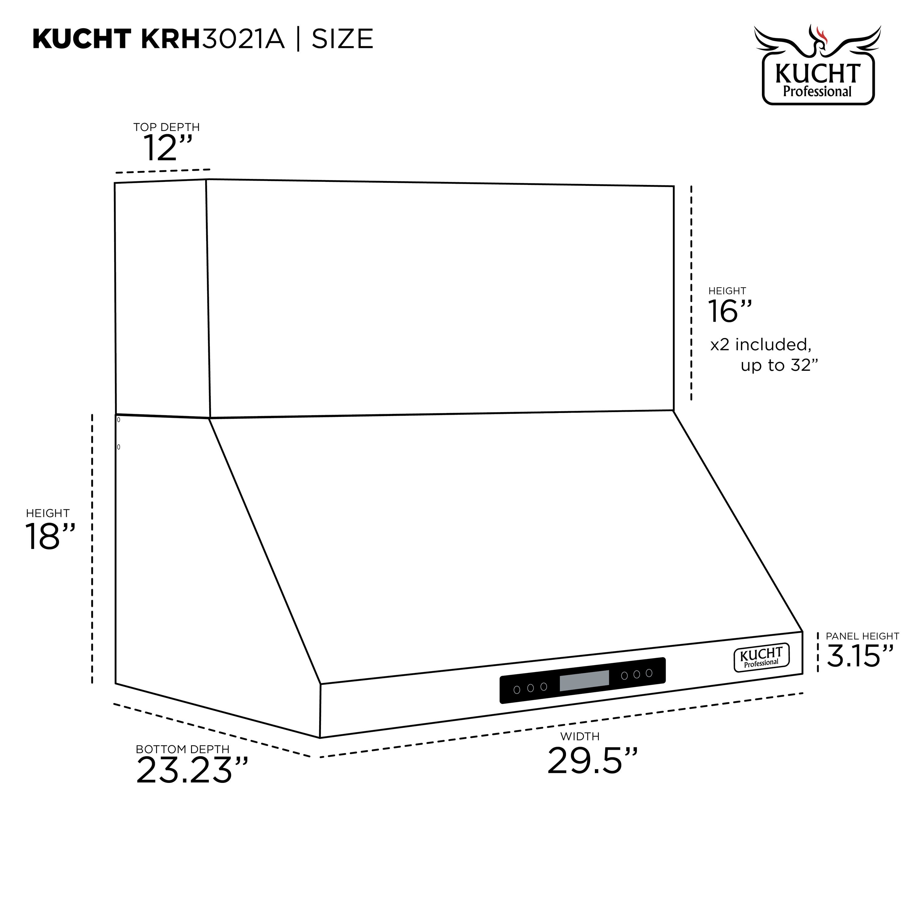 Kucht KRH3021A Wall-Mounted-Range-Hoods - View #7