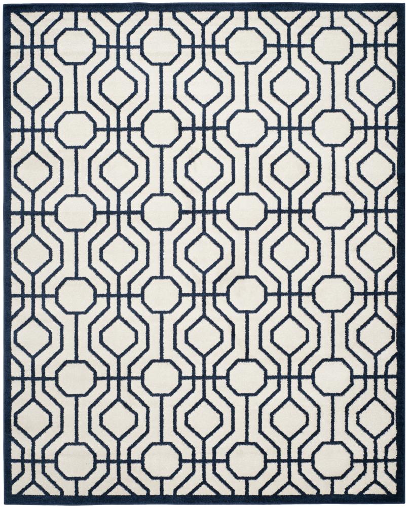Safavieh AMT416M-6 Eva 6 x 9 (ft) Loomed Polypropylene Ivory/Navy Rectangular Indoor/Outdoor Geometric Area rug