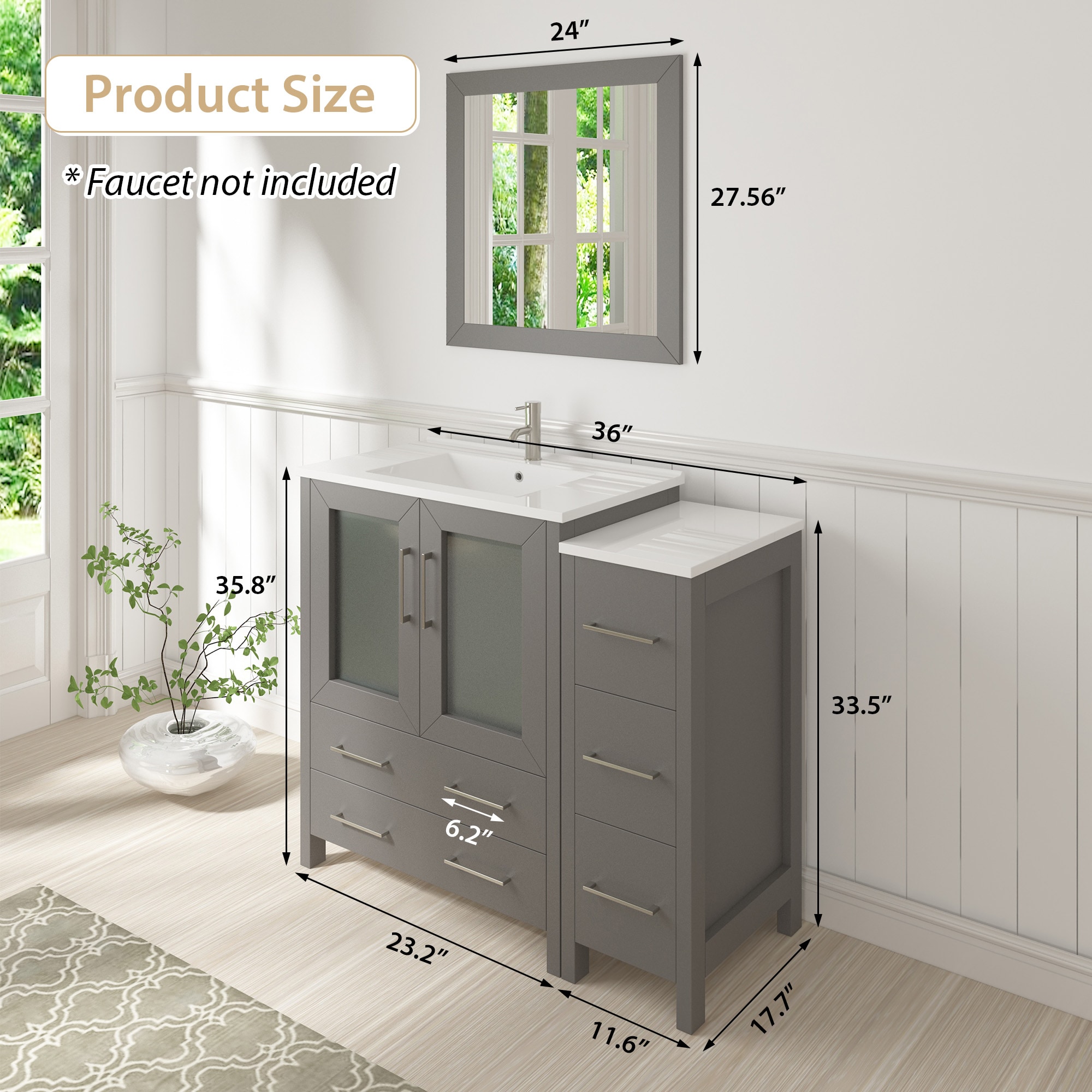 Vanity Art VA3024-36G Bath-Vanity-Combo - View #11