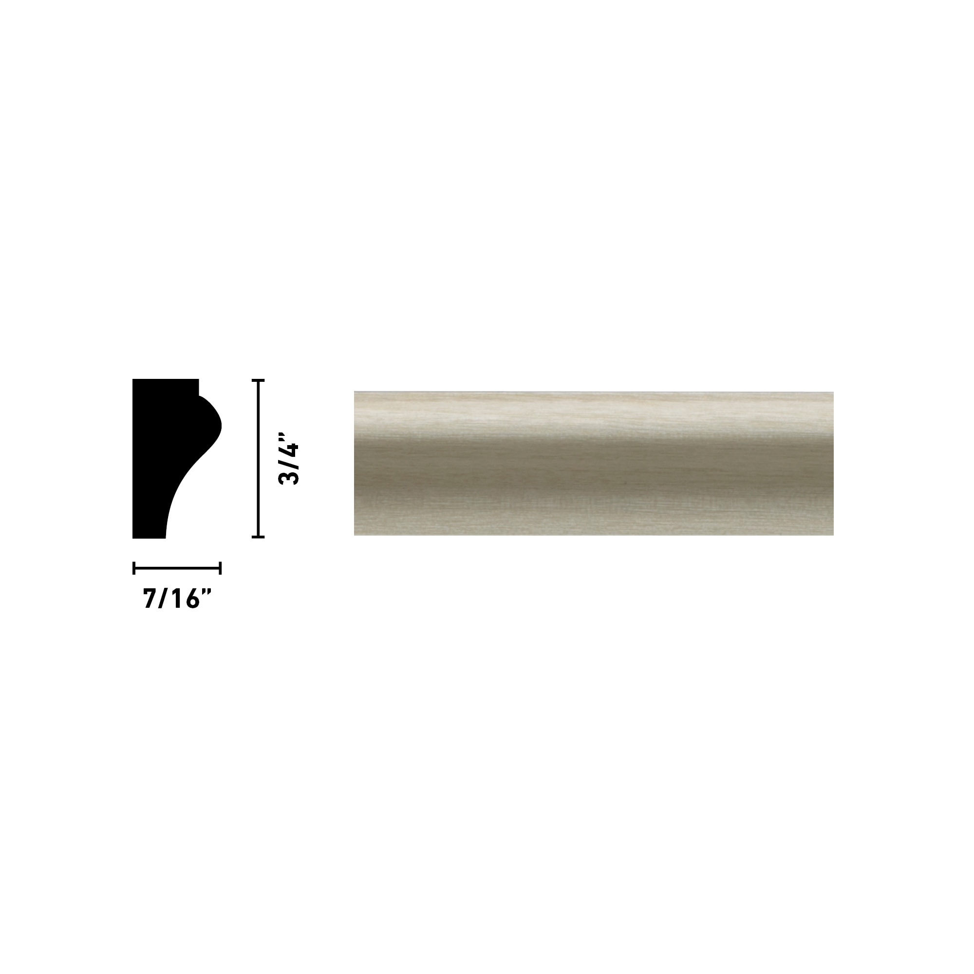 Ornamental Mouldings OML116-4FTWHW Quarter-Round-Moulding - View #2