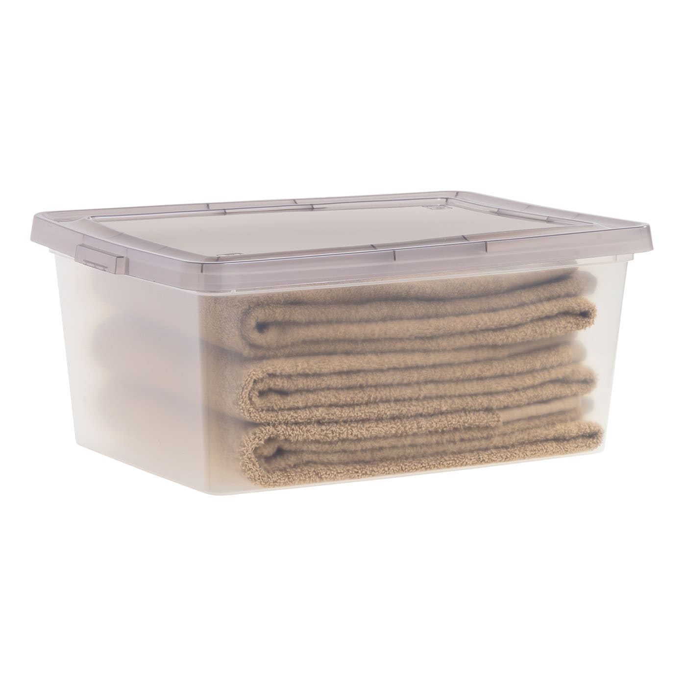 Iris USA, Plastic File Box, Gray Body, Clear Lid, Pack of 3