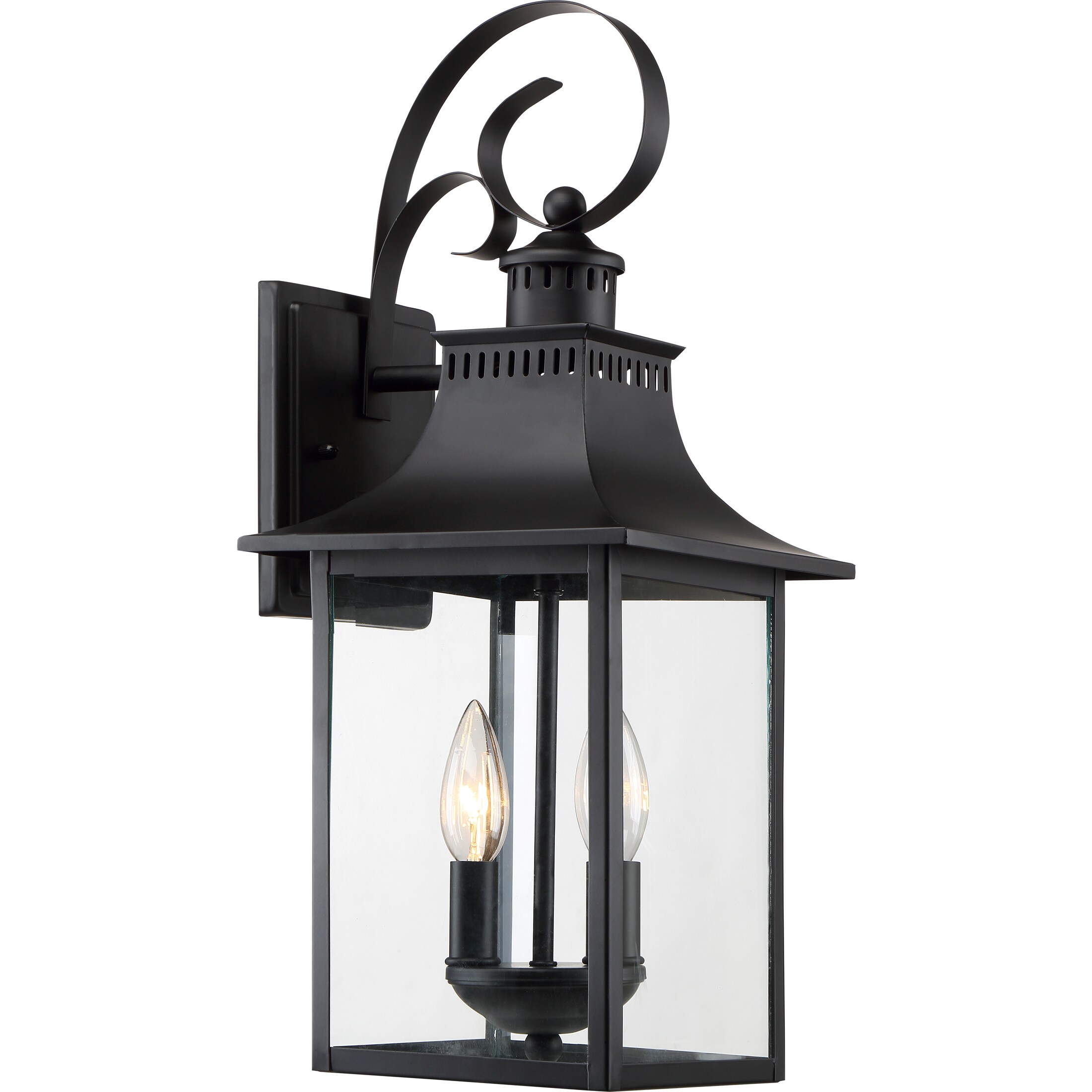 Ashley Harbour Chancellor 2-Light 19-in Mystic Black Outdoor Wall Light ...