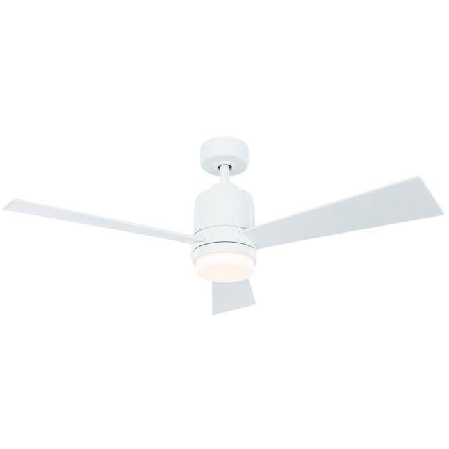 Fanimation Studio Collection All Weather Pylon 48 In Matte White Led Indoor Outdoor Ceiling Fan With Light Remote 3 Blade The Fans Department At Com - How To Change Globe In Arlec Ceiling Fan