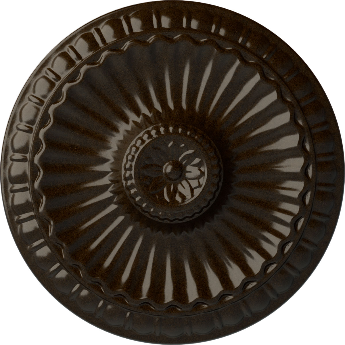 Ekena Millwork CM11LIBZS Linus 11.25-in W x 11.25-in L Painted Bronze Polyurethane Whole Ceiling Medallion