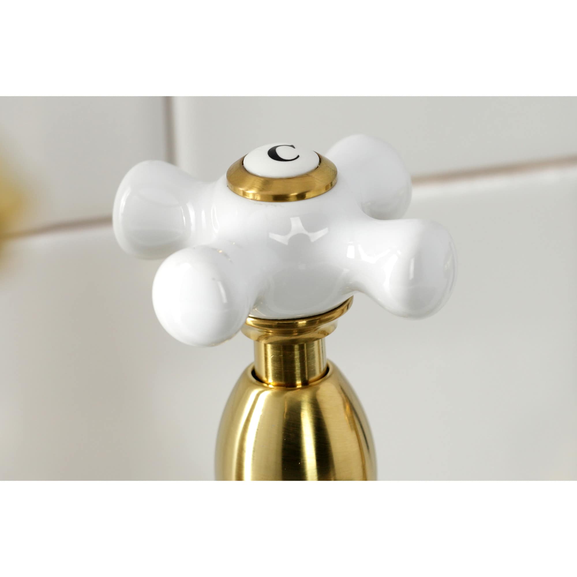 Heritage Brushed Brass Double Handle Bridge Kitchen Faucet with Side Sprayer