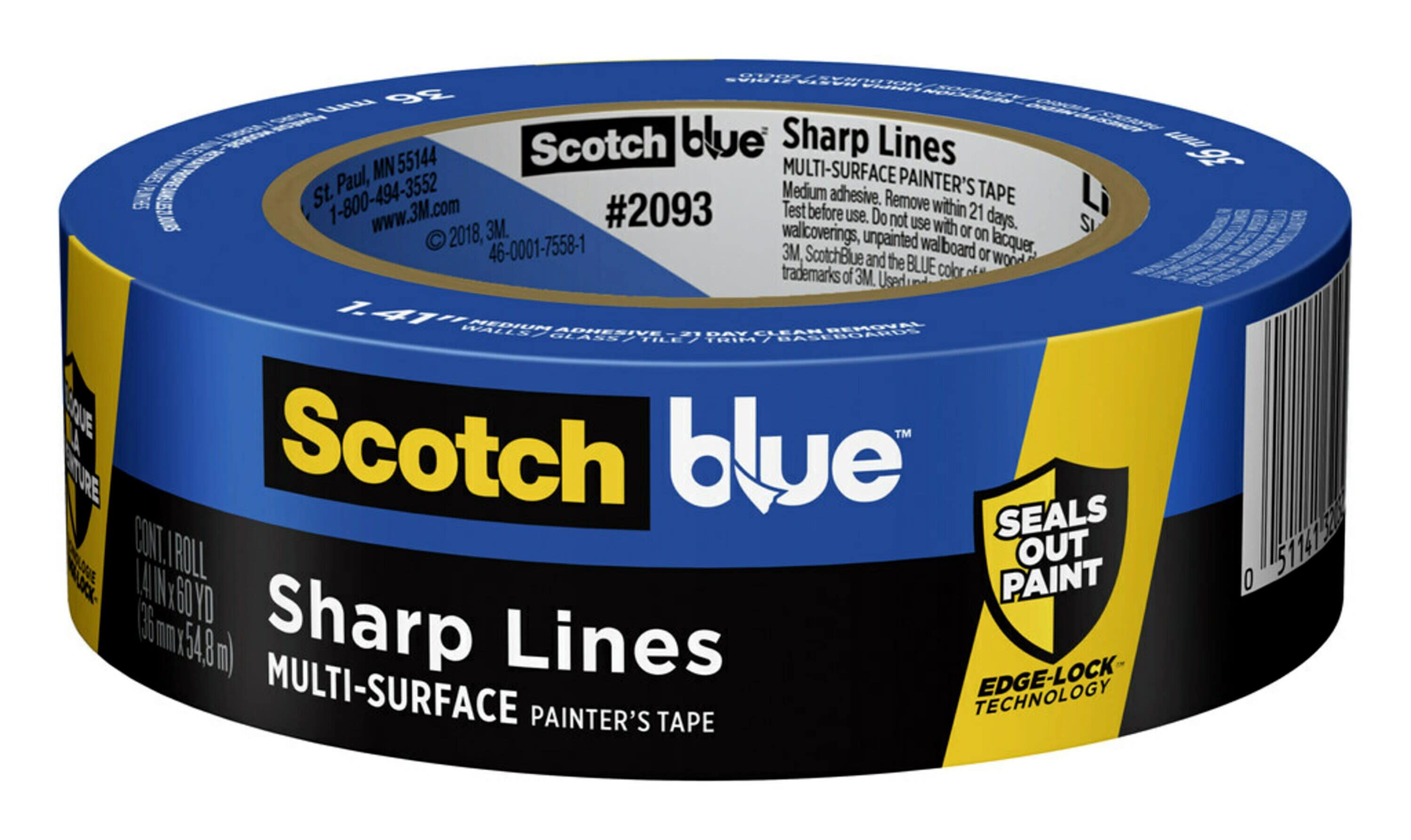 Scotch Blue Painter's Tape, Sharp Lines, Multi-Surface, 0.94 Inch