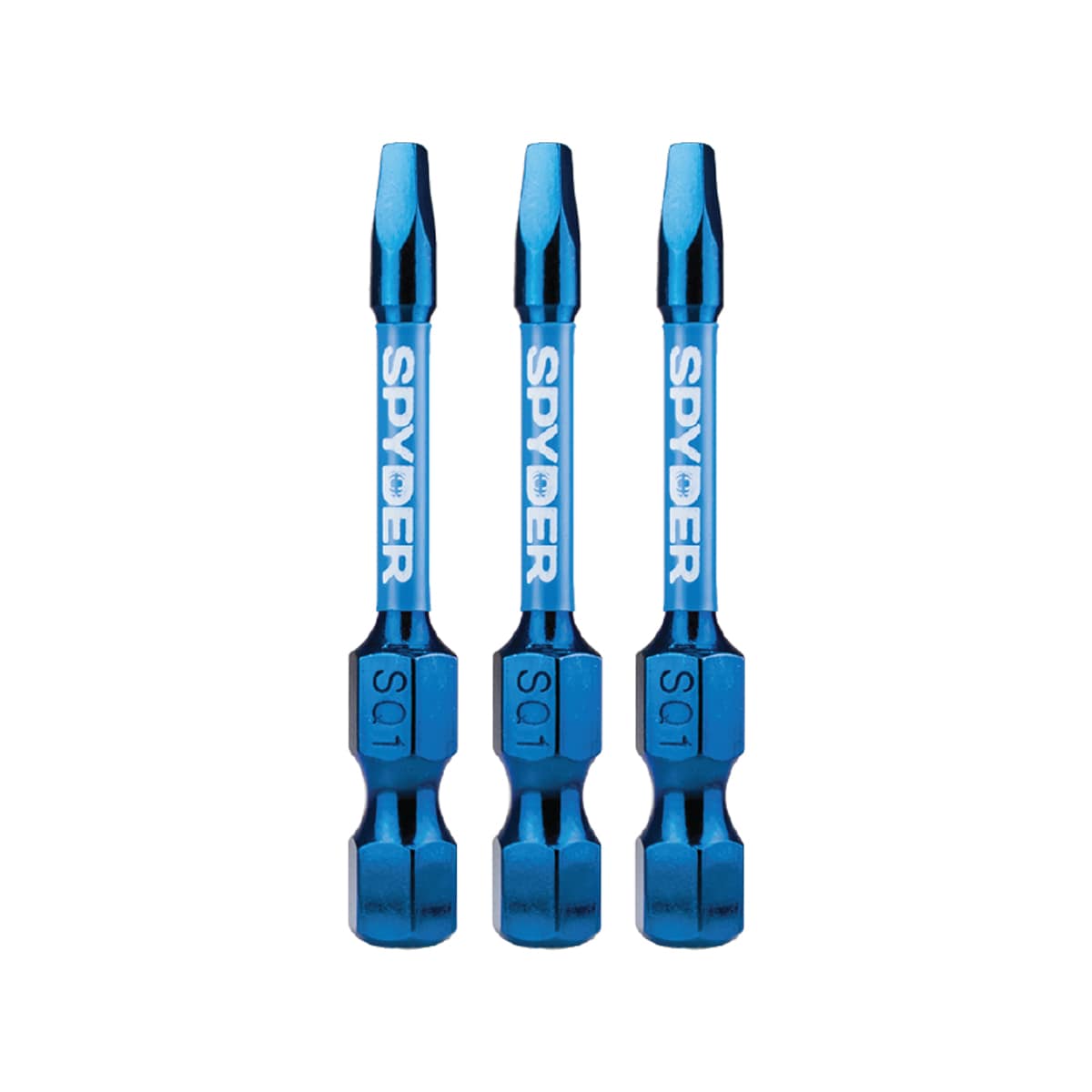 Spyder 19623 Mach-Blue 1/4-in x 2-in Square/Robertson Impact Driver Bit 3 -Piece