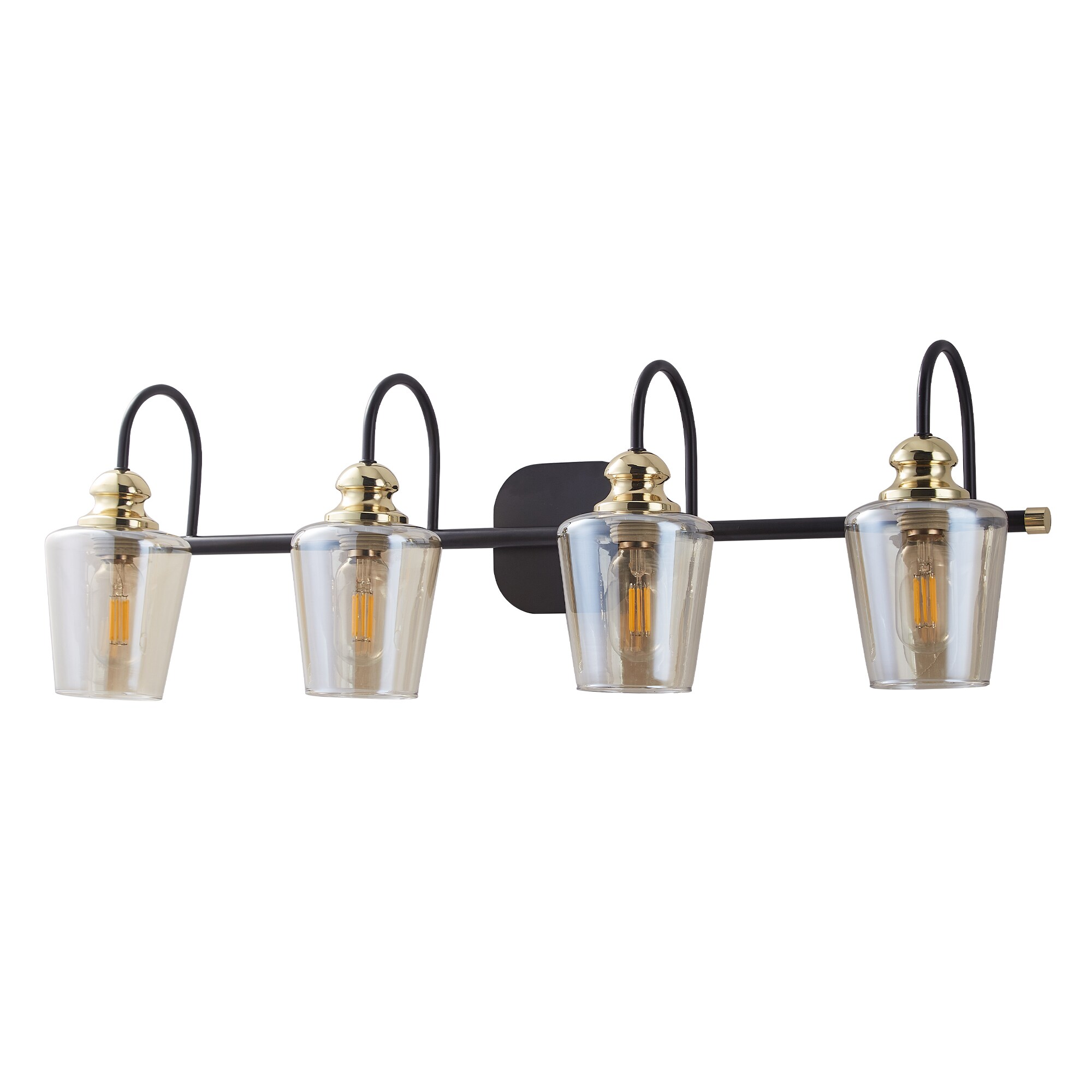 WELLFOR EX-VL1403 Vanity Lights 5.1-in 4-Light Clear LED Modern/Contemporary Vanity Light