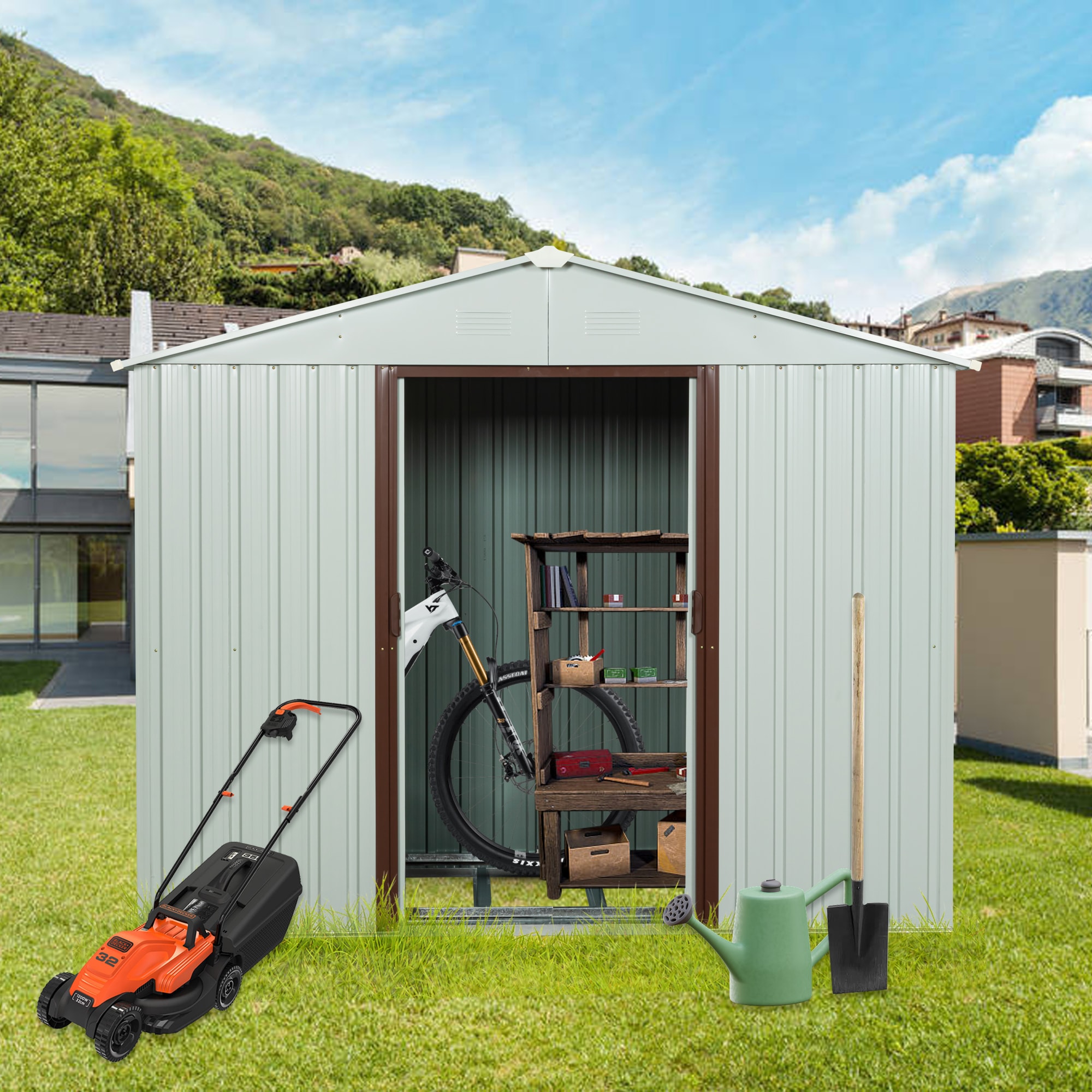 Clihome CL-WC5477WH Metal-Storage-Buildings-Sheds - View #3