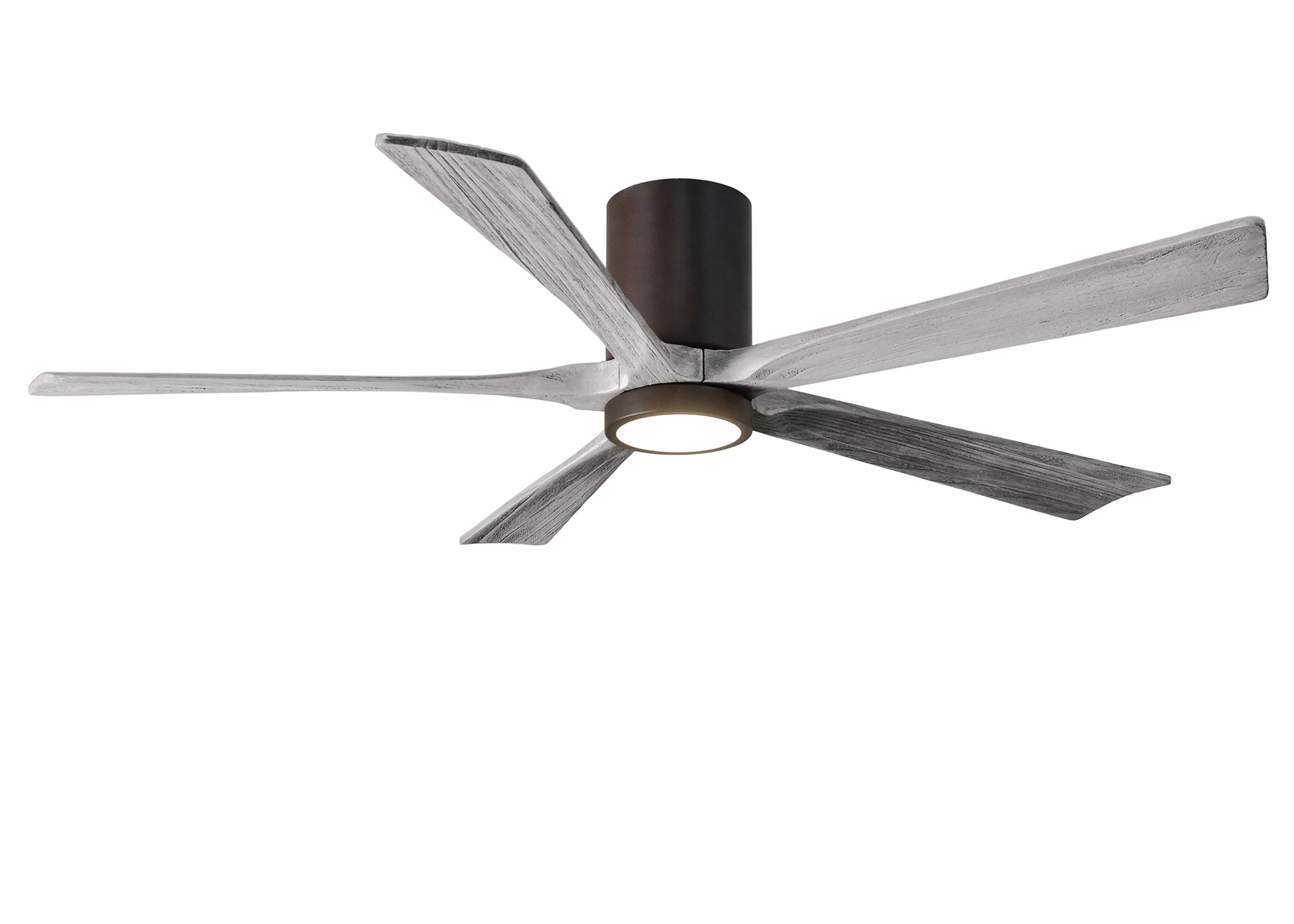 Matthews Fan Company Irene-HLK 60-in Textured Bronze with Barn Wood Tone Blades Color-changing Integrated LED Indoor/Outdoor Flush Mount Ceiling Fan -  IR5HLK-TB-BW-60