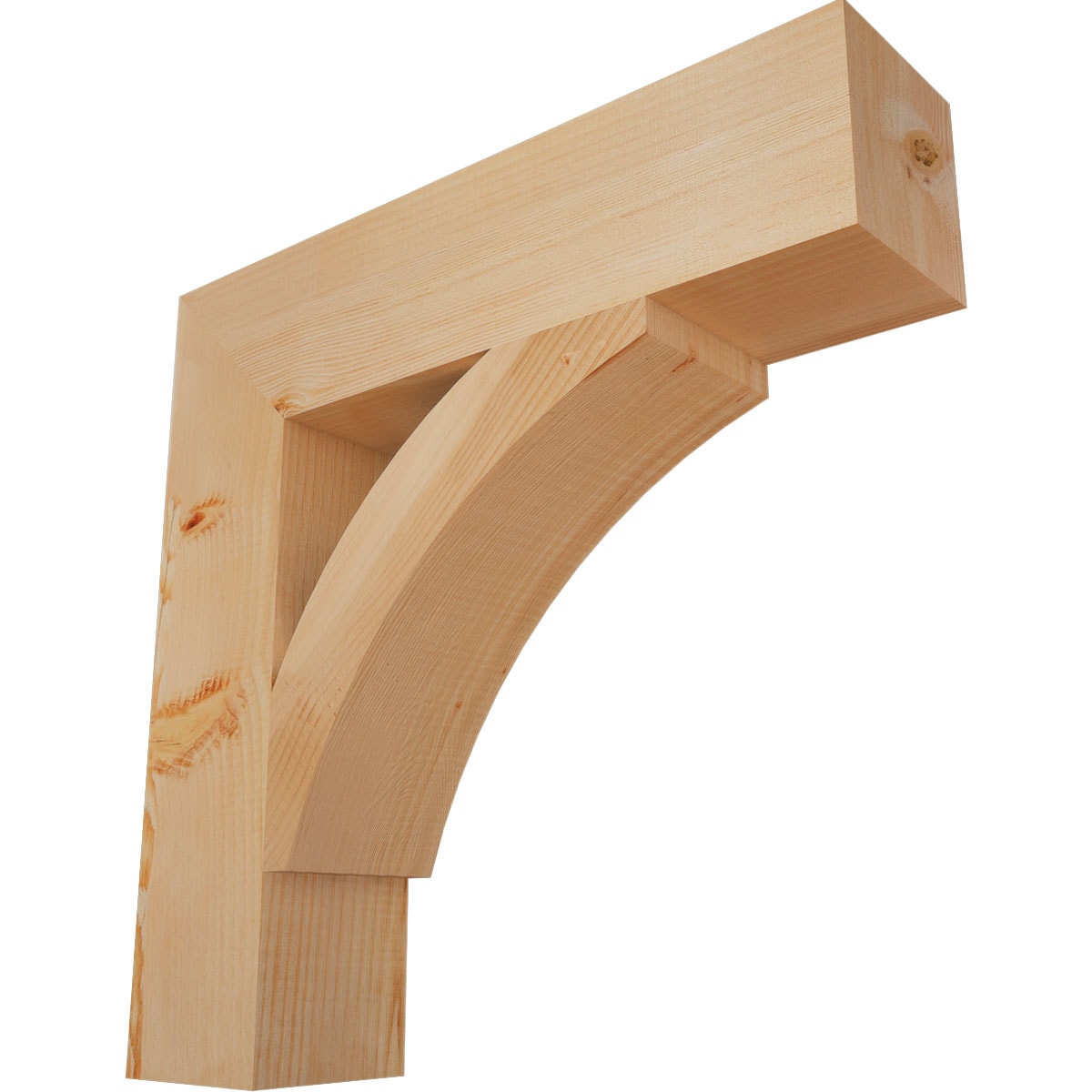 Ekena Millwork BKT06X26X26THR05SDF Thorton block smooth 5-1/2-in x 26-in x 26-in Douglas fir Brown Wood Standard bracket