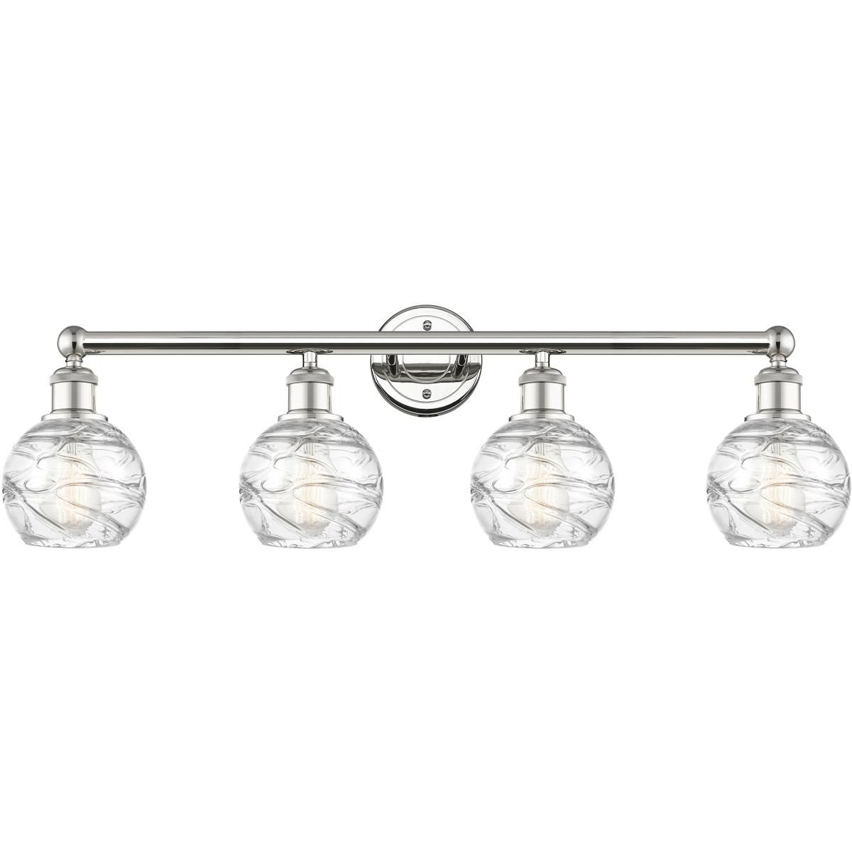 Innovations Lighting -  616-4W-PN-G1213-6 Athens Deco Swirl Bathroom Vanity Light Polished Nickel