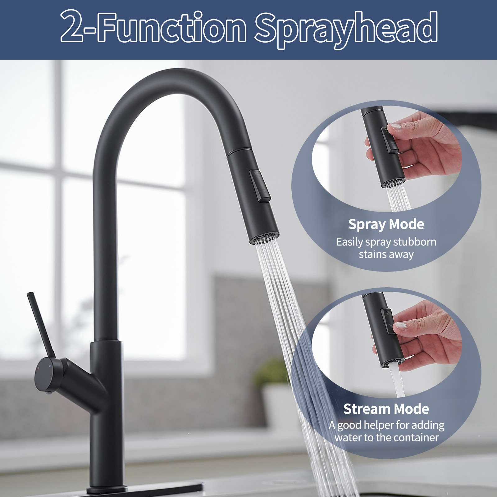 BWE A-94027-BLACK Kitchen-Faucets - View #5