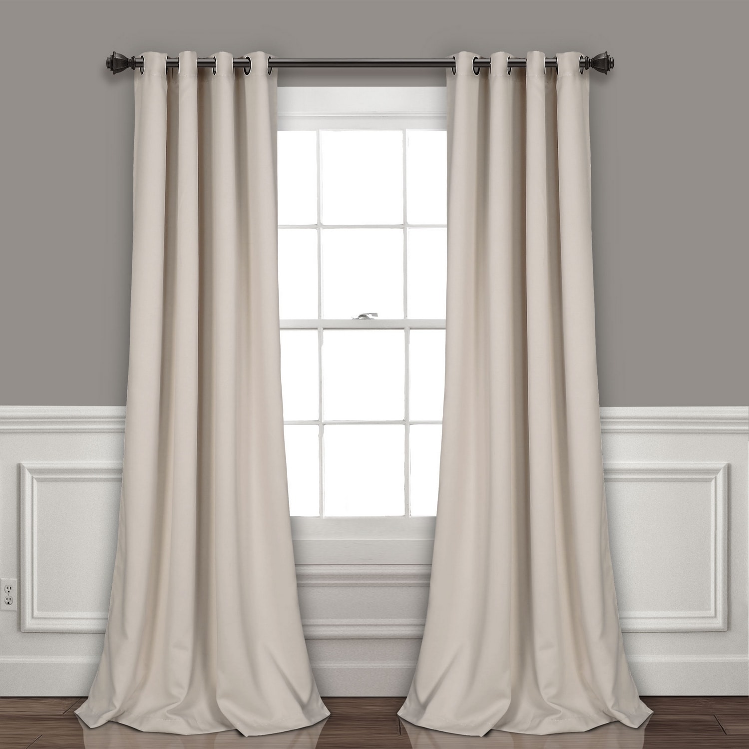 Lush Decor 16T002474 95-Inches Wheat Blackout Grommet Curtain panel pair