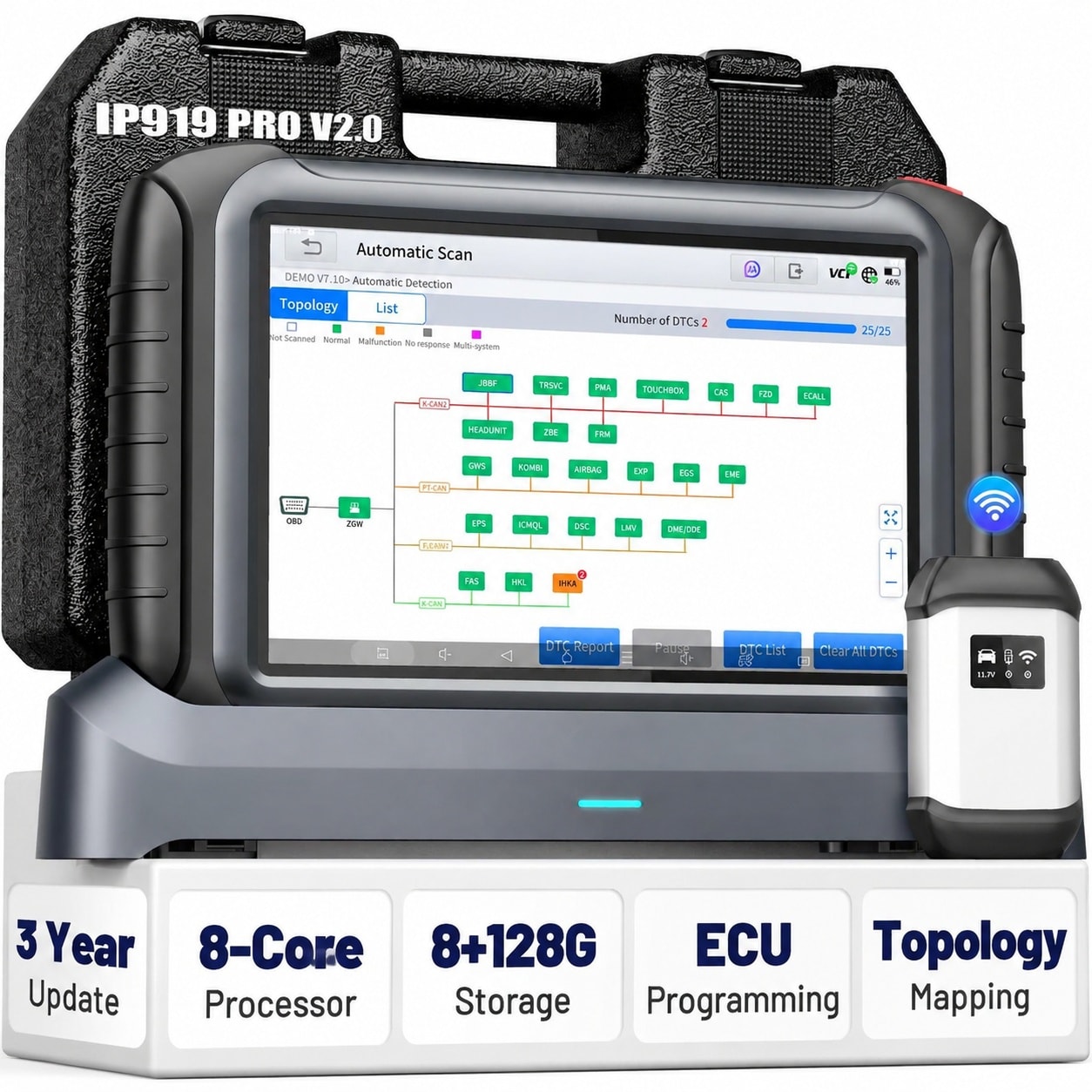 Oyezvary IP919 PRO Automotive Diagnostic Scan Tool with ECU Programming ...