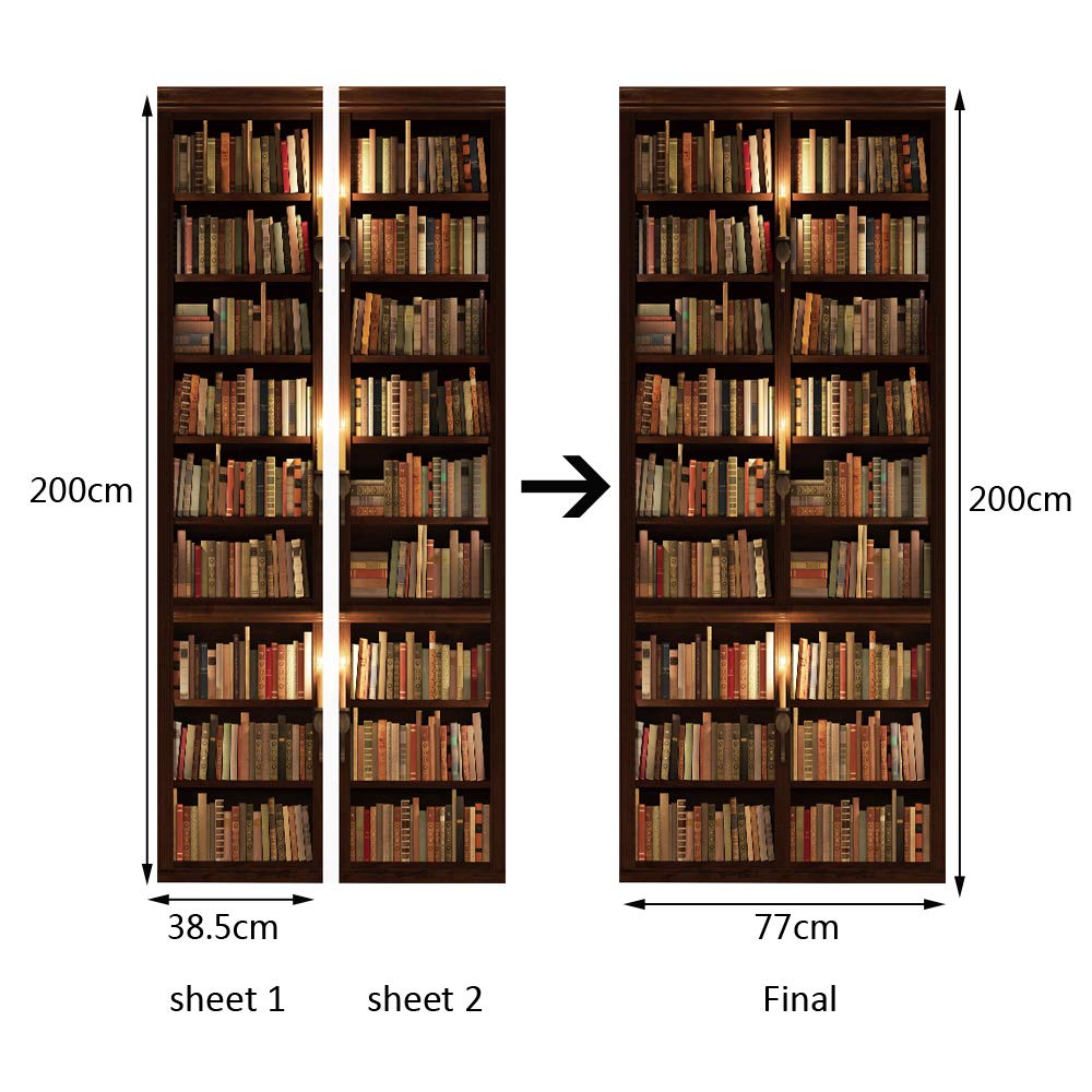 LILILIAN FMY Door Sticker Peel and Stick Vinyl Self Adhesive Bookshelf ...