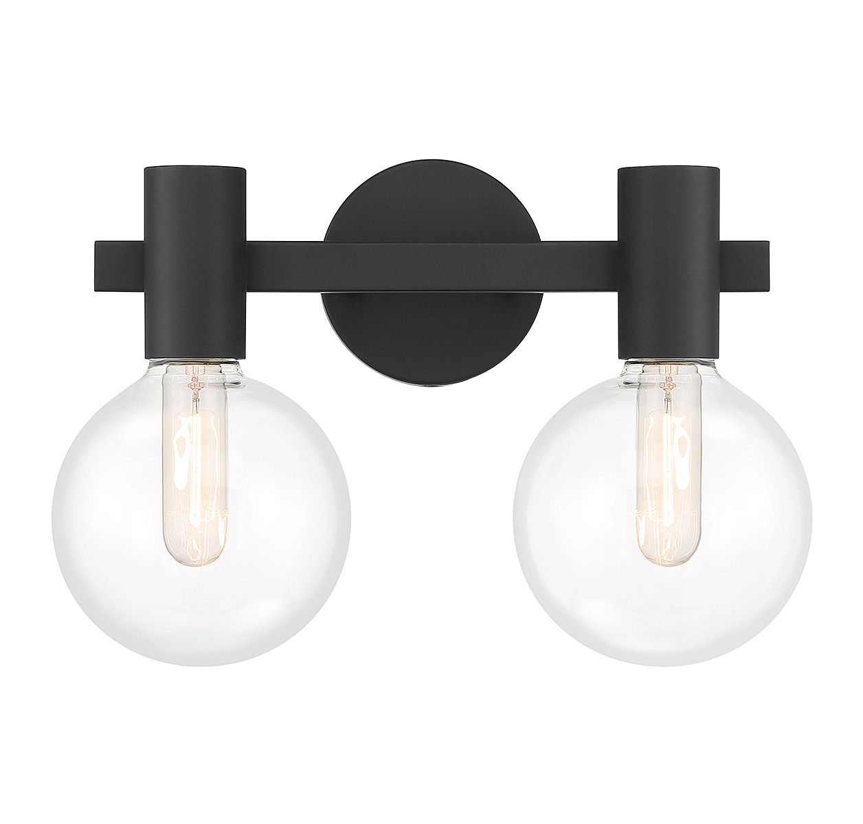 Savoy House Essentials 8-3076-2-BK Wright 15.5-in 2 -Light Matte Black Modern/contemporary Vanity light
