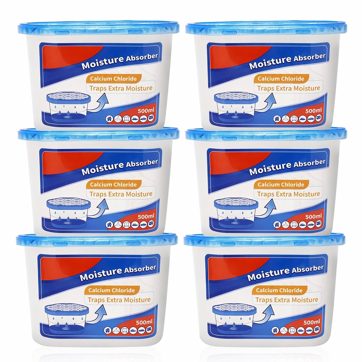Misopily  Moisture Absorbers 6 Pack Portable Humidity Absorber Boxes Fragrance Free Dehumidifier for Bathroom Closet Car 10 5 Oz Each Efficient