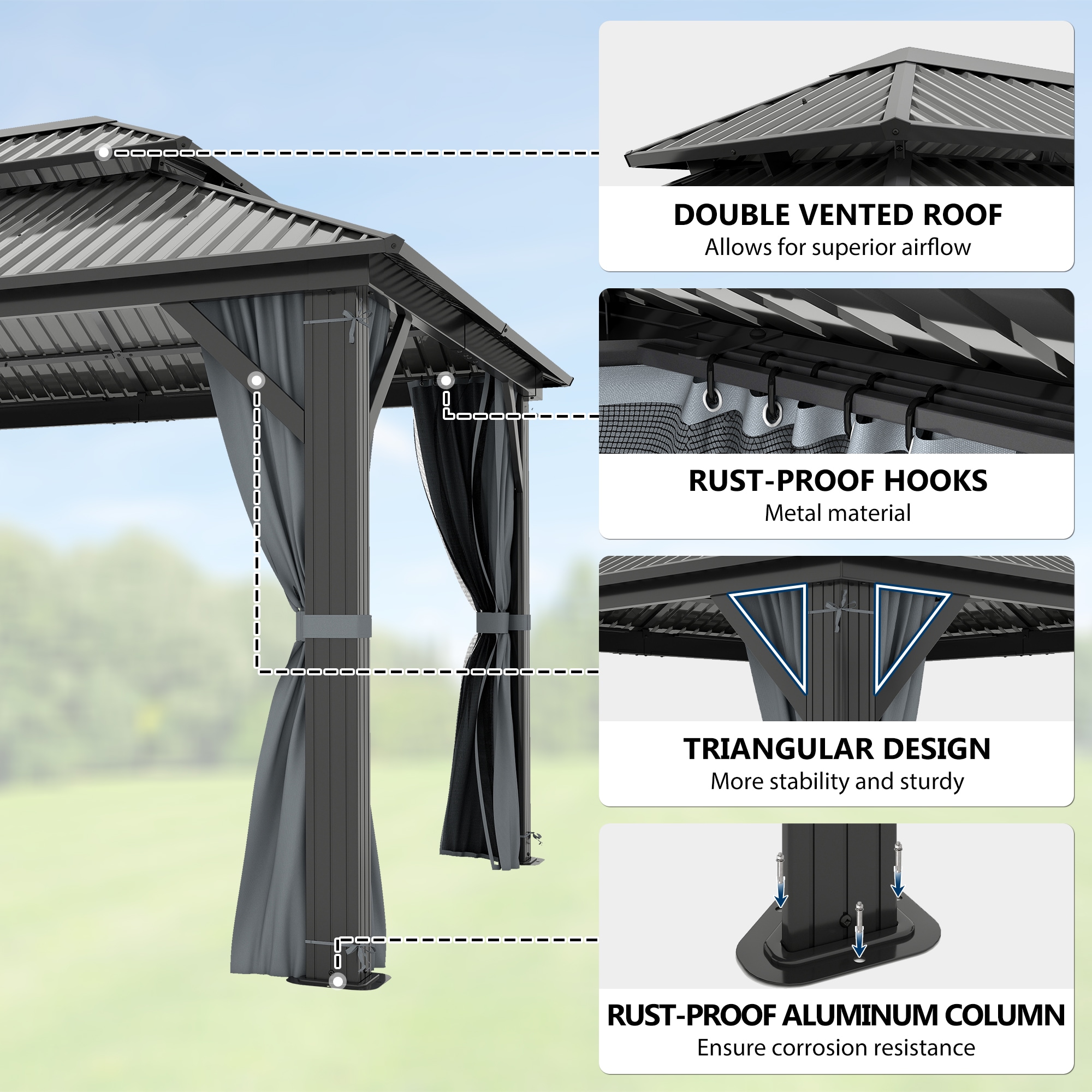 Coveronics LW-SSTG-B-1012 Wood-Resin-Gazebos - View #7