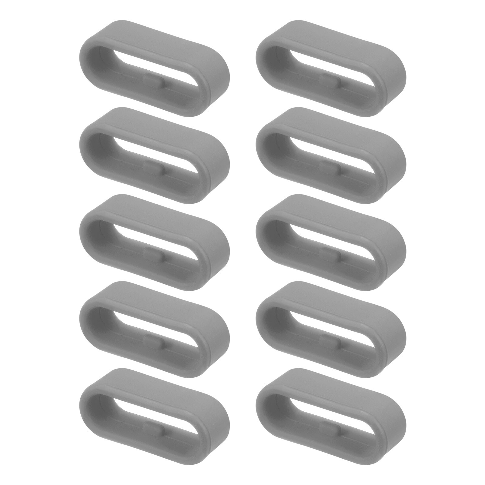 Harfington 10pcs Watch Band Strap Loops Silicone Replacement Fastener Rings Silicone Watch Holder Keeper for 18mm Width Watch Band Grey