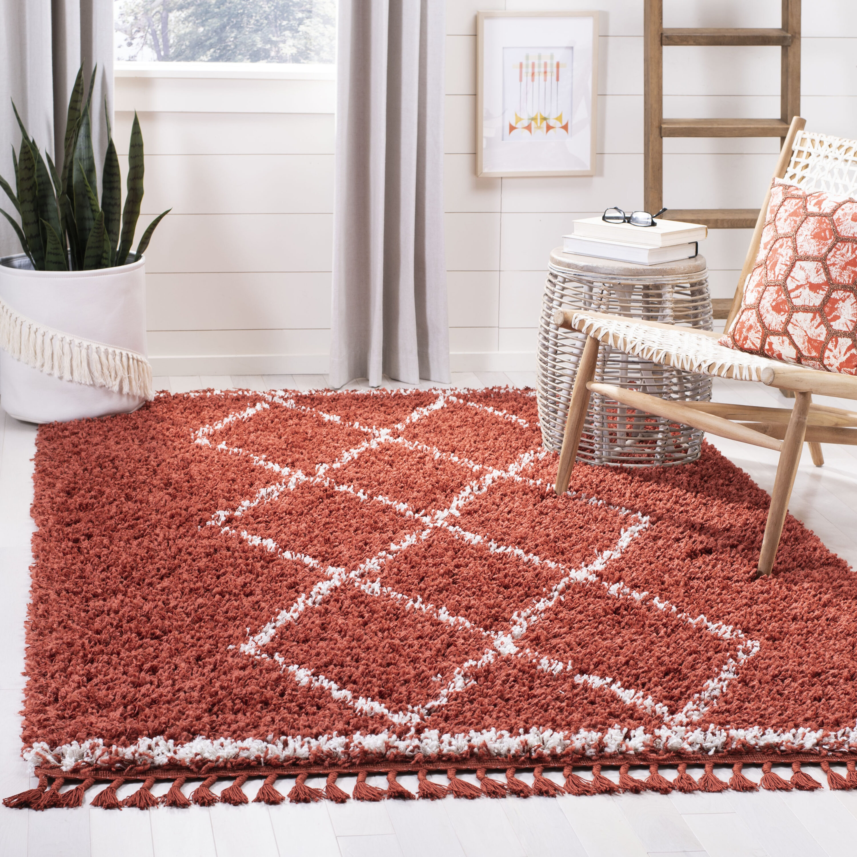 Pro Lux Shag 435 Rust Creme 5ft x 8ft