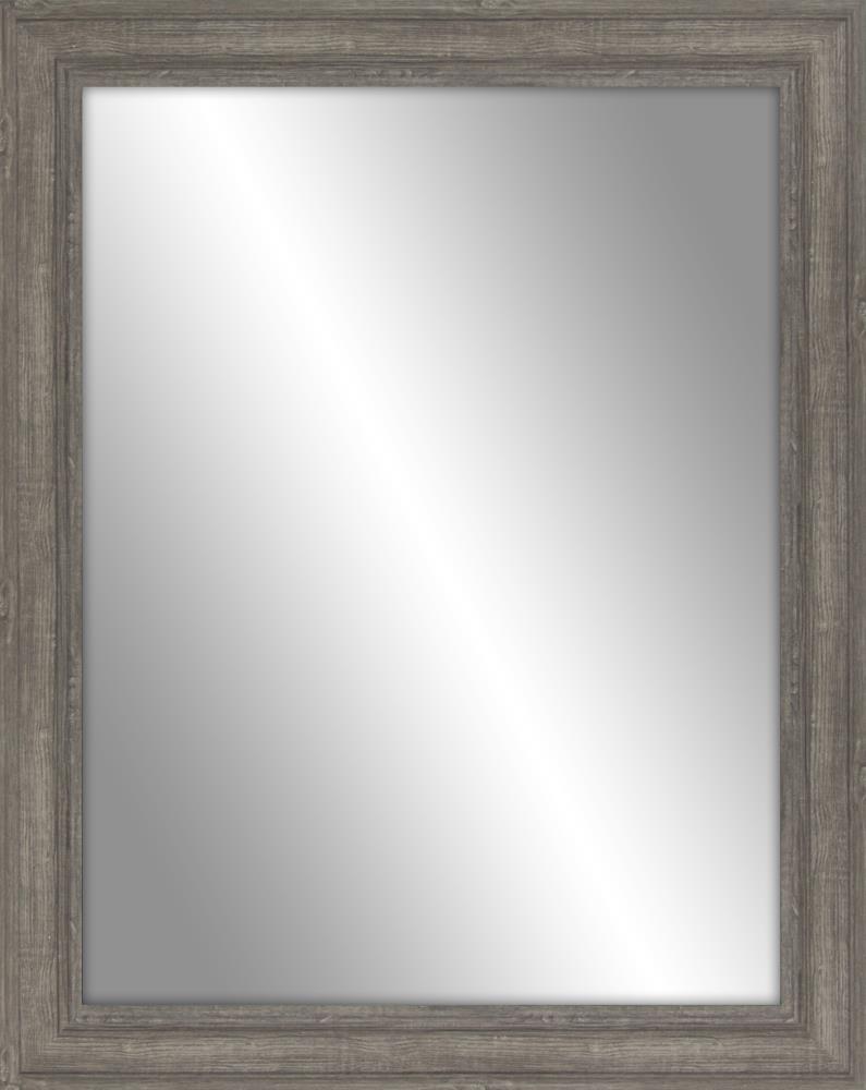  2001-8049LOW 38-Inches W x 48.0-Inches H Rectangle Grey/brown woodgrain Framed Wall Mirror
