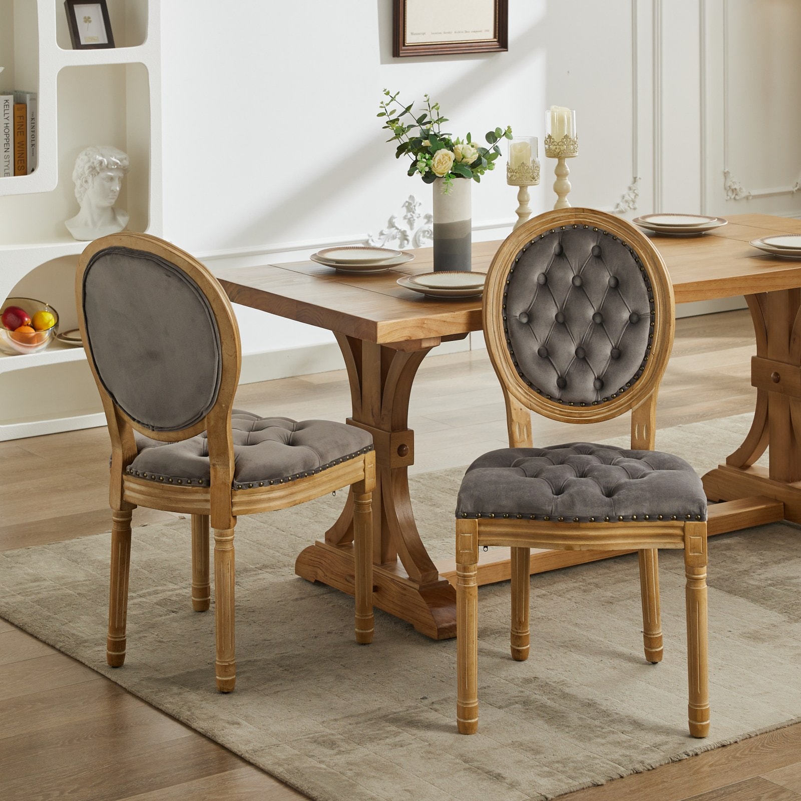 Hrinhom HC-W7004-GRAY Dining-Chairs - View #2