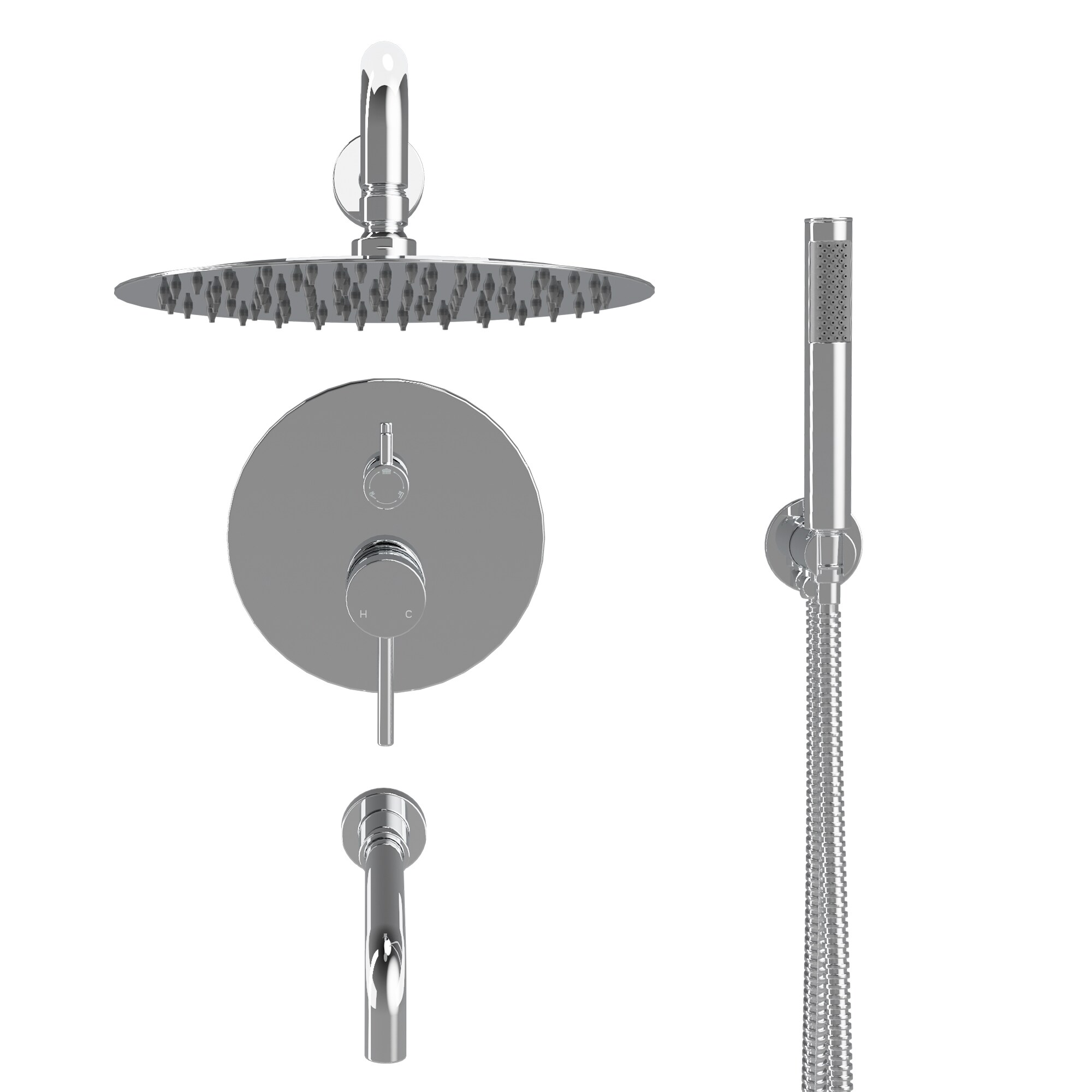 Clihome CHMS-12BN-BOX26 Showerhead-Bar-Panels - View #2