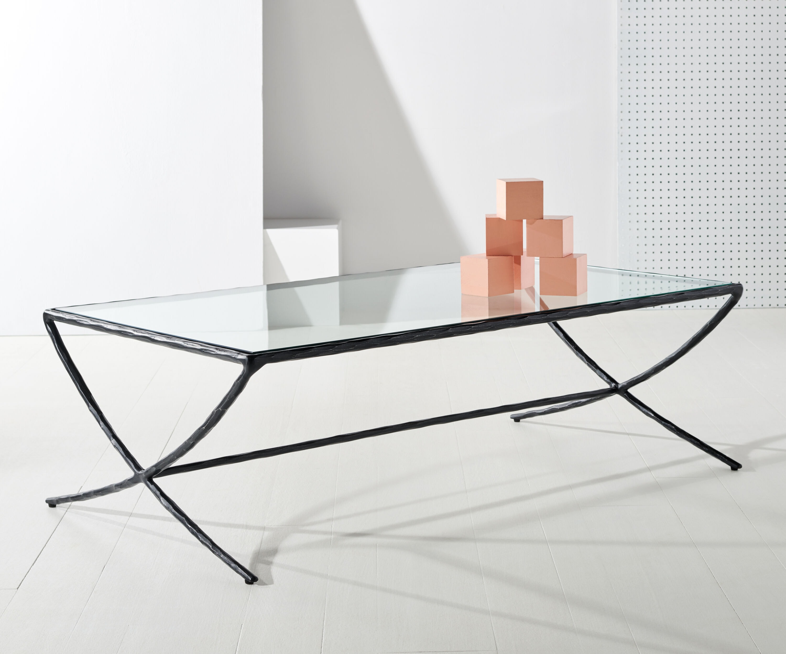 Debbie Glam Style Rectangle Metal Coffee Table/Black