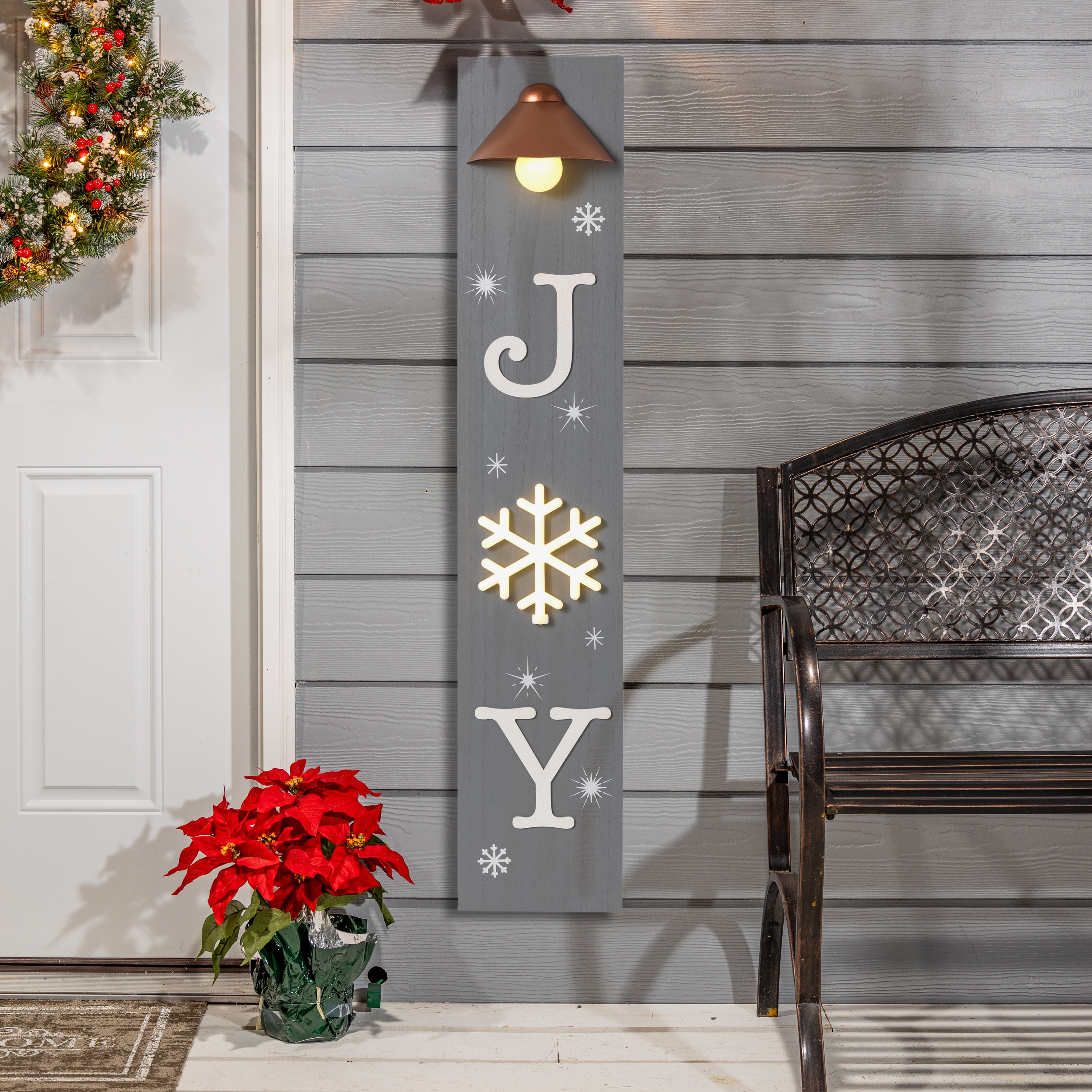Gerson International 2733940EC 40-Inches Lighted Door Decoration Merriment Battery-operated Christmas Decor