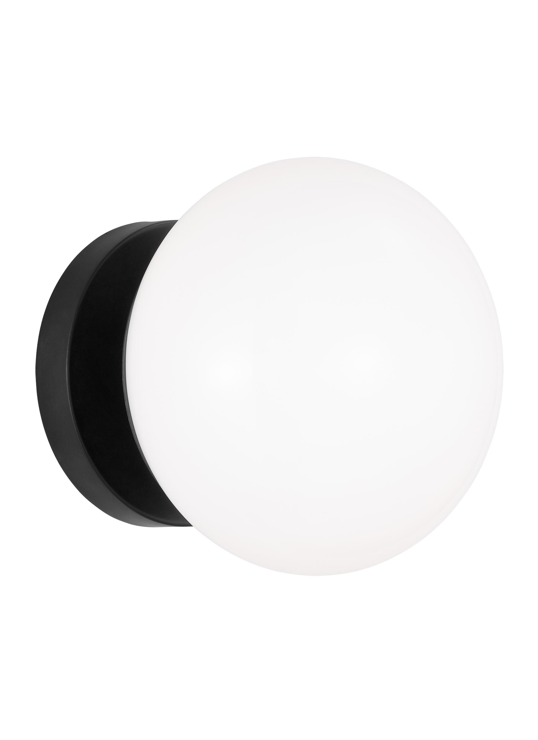Lune Aged Iron and Milk White Glass Wall Sconce