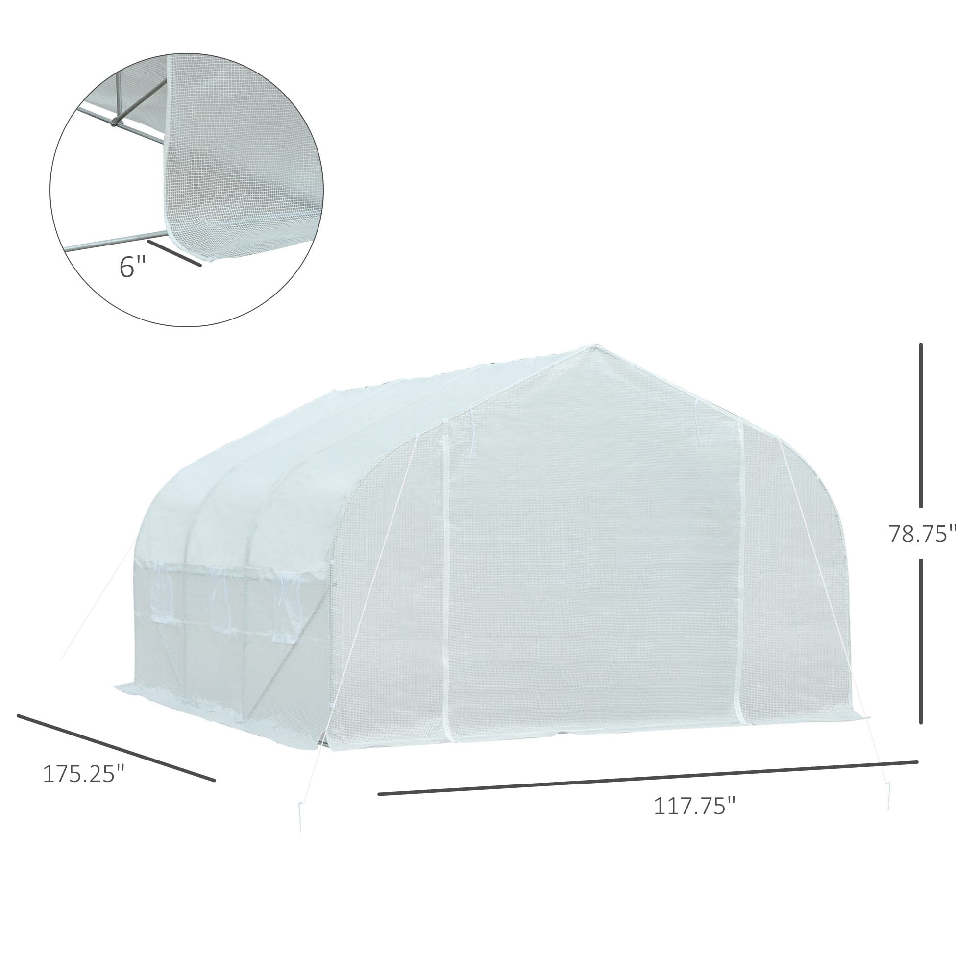 Outsunny 20' x 10' x 7' Tunnel Greenhouse Large Walk-In Warm House