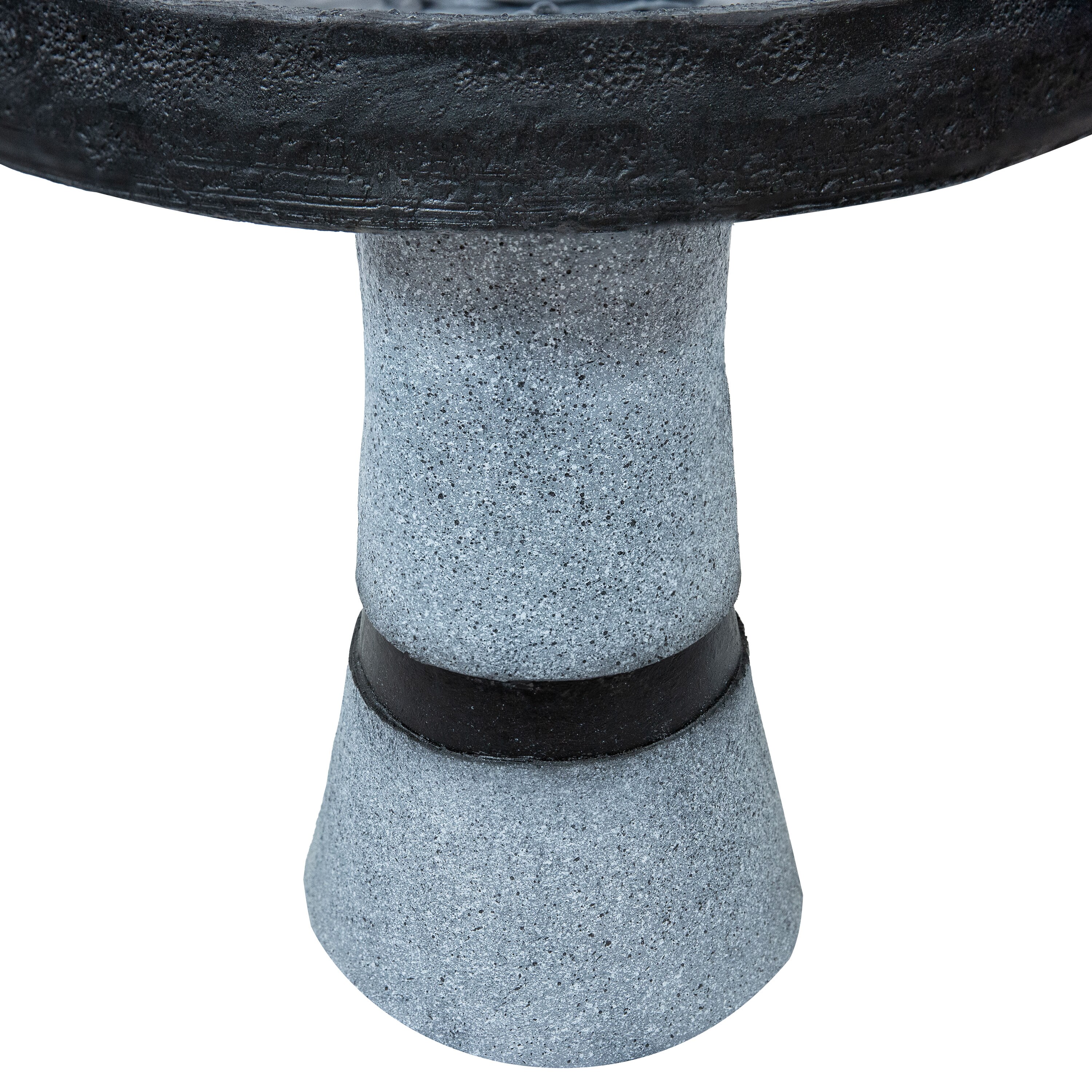 Contemporary Gray and Black Polyresin Outdoor Water Fountain with LED Light